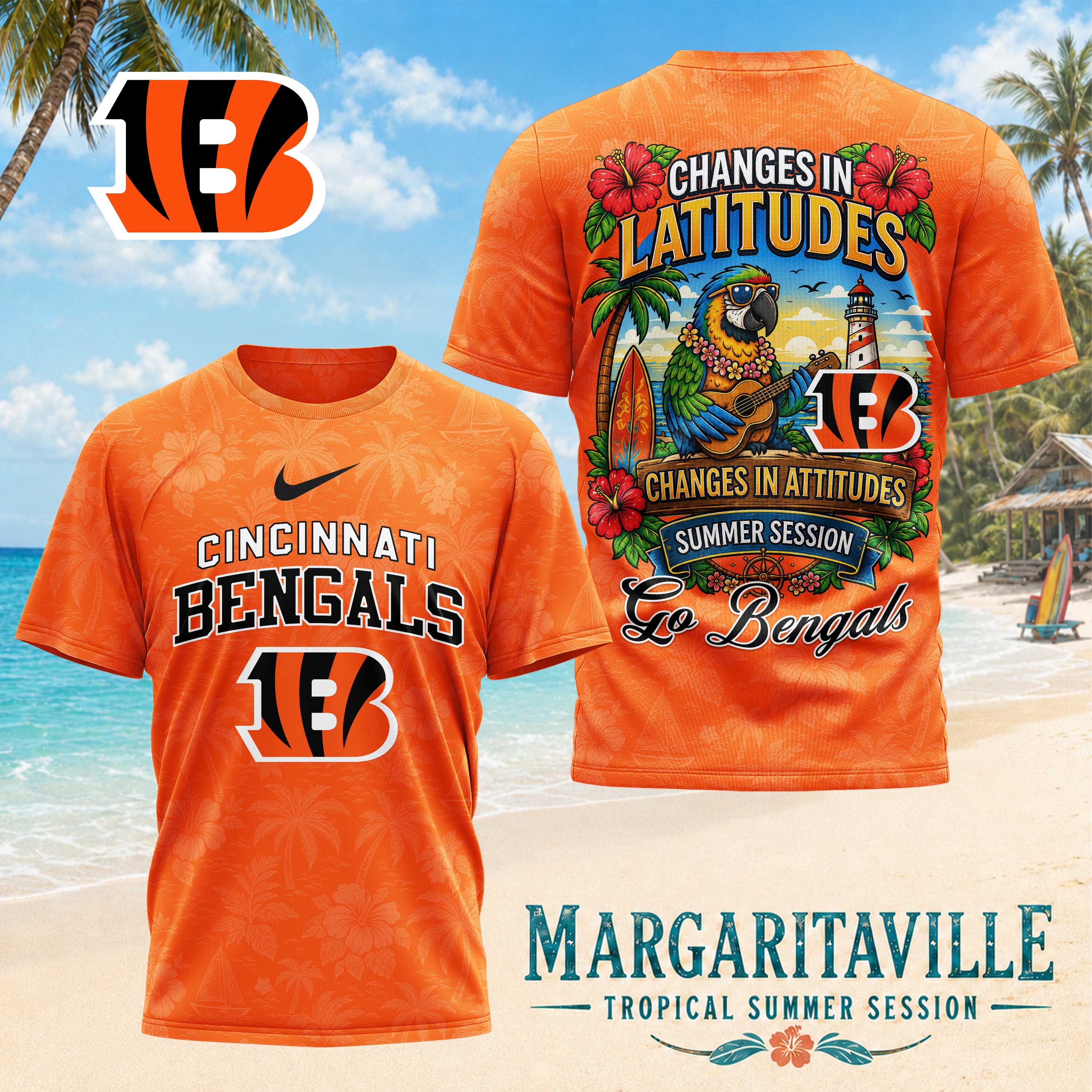 Cincinnati Bengals x Premium NFL Changes in Latitudes 3D T-Shirt – Limited Edition TTH200507 - Image 2