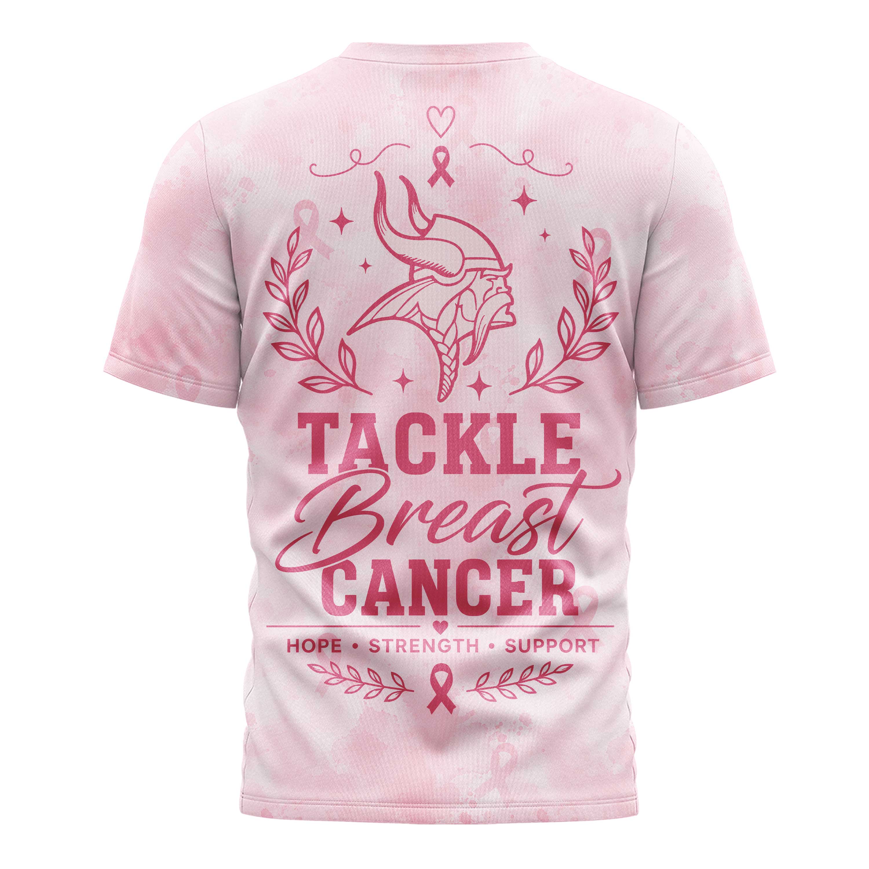 Minnesota Vikings x Premium NFL Hope Strength Support Breast Cancer 3D T-Shirt – Limited Edition TTH200508 - Image 3