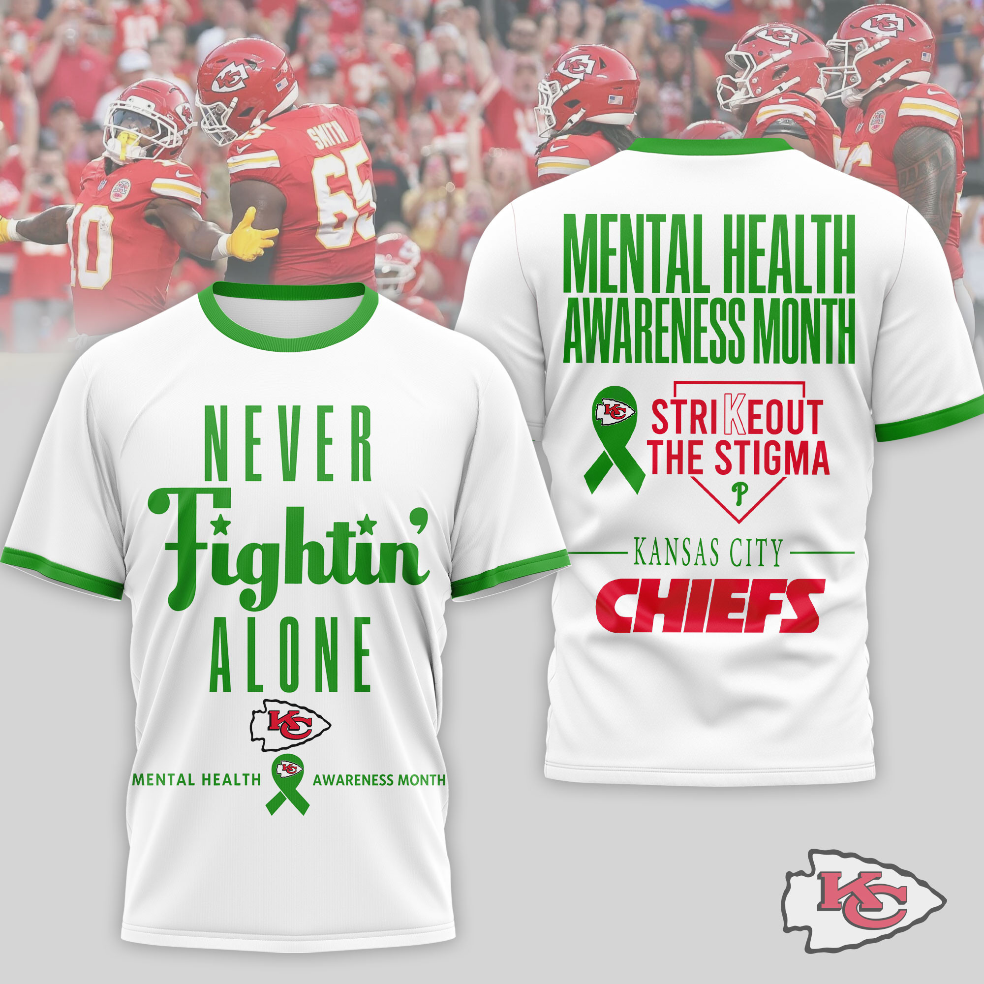 Kansas City Chiefs x Premium NFL Mental Health Matters 3D T-Shirt – Limited Edition TTH200509 - Image 2