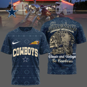 Dallas Cowboys x Premium NFL Indian Motorcycle 3D T-Shirt – Limited Edition TTH200501