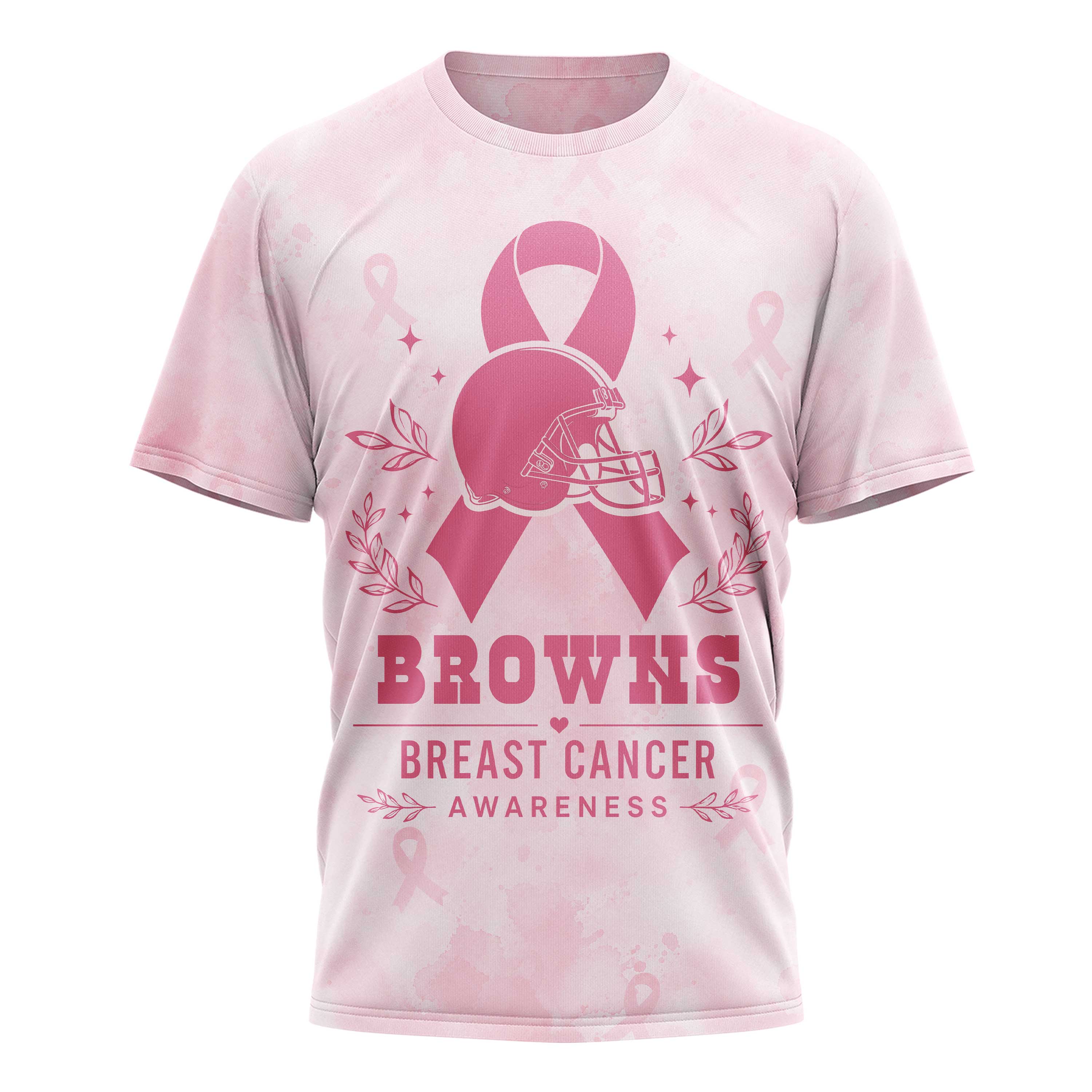 Cleveland Browns x Premium NFL Hope Strength Support Breast Cancer 3D T-Shirt – Limited Edition TTH200508
