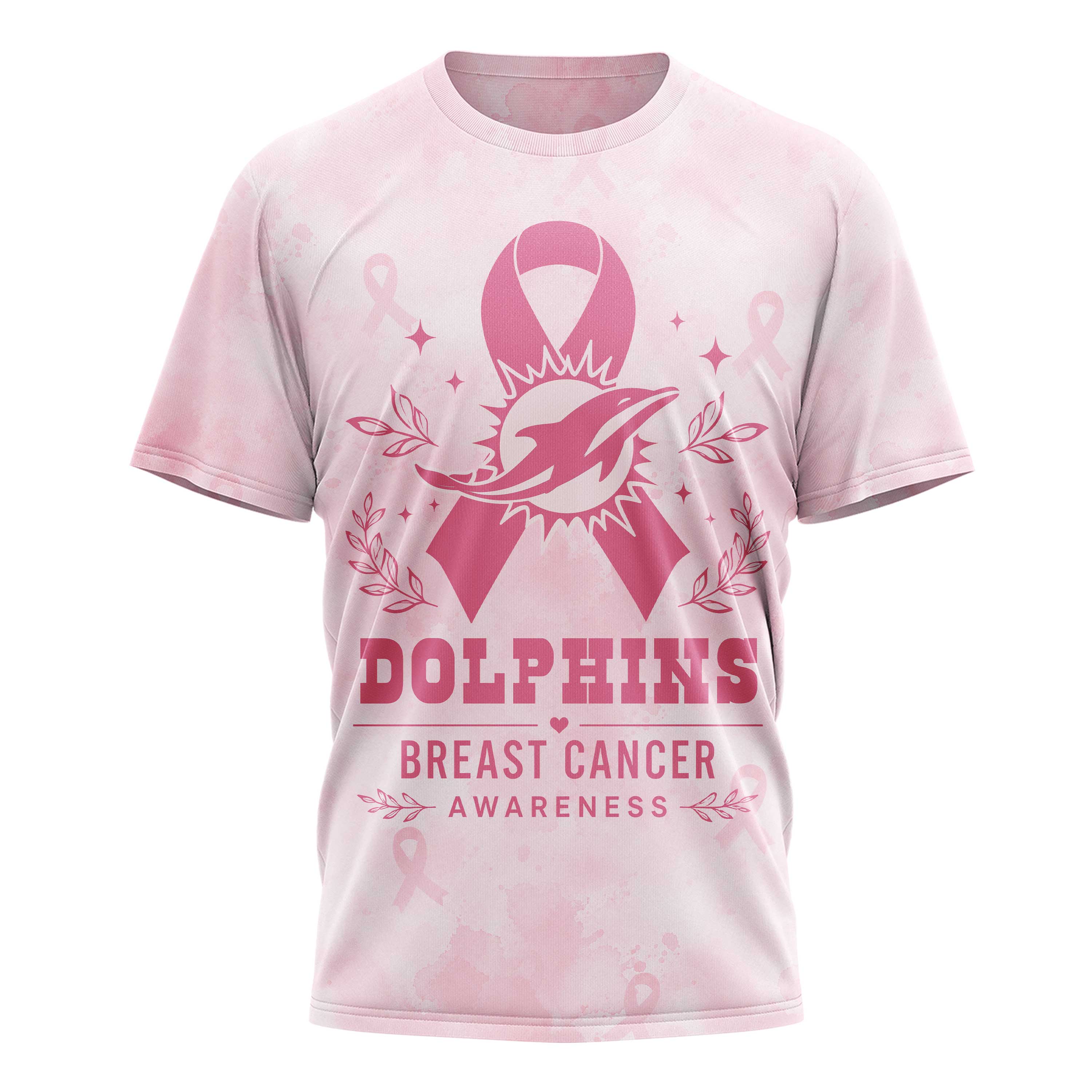 Miami Dolphins x Premium NFL Hope Strength Support Breast Cancer 3D T-Shirt – Limited Edition TTH200508