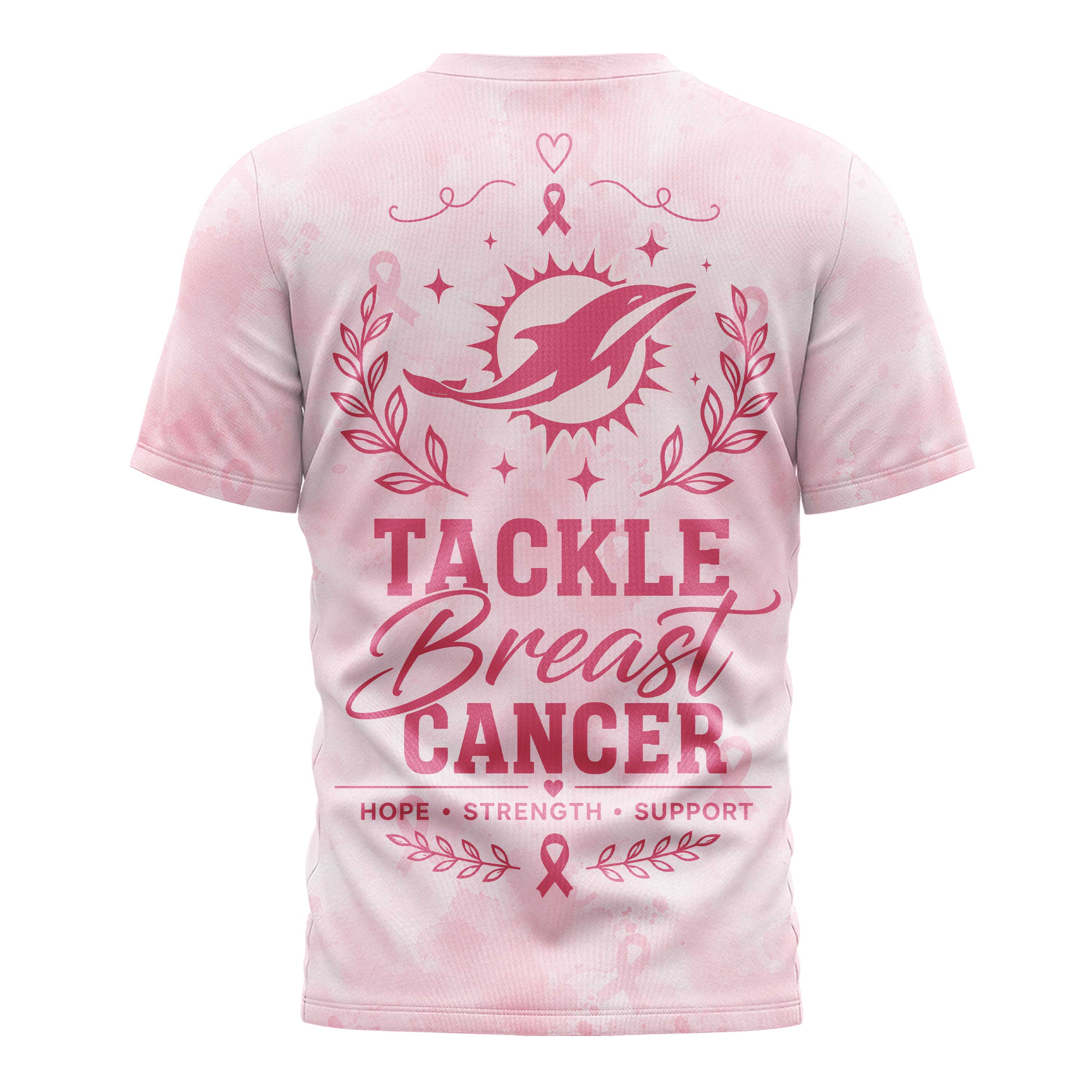 Miami Dolphins x Premium NFL Hope Strength Support Breast Cancer 3D T-Shirt – Limited Edition TTH200508 - Image 3