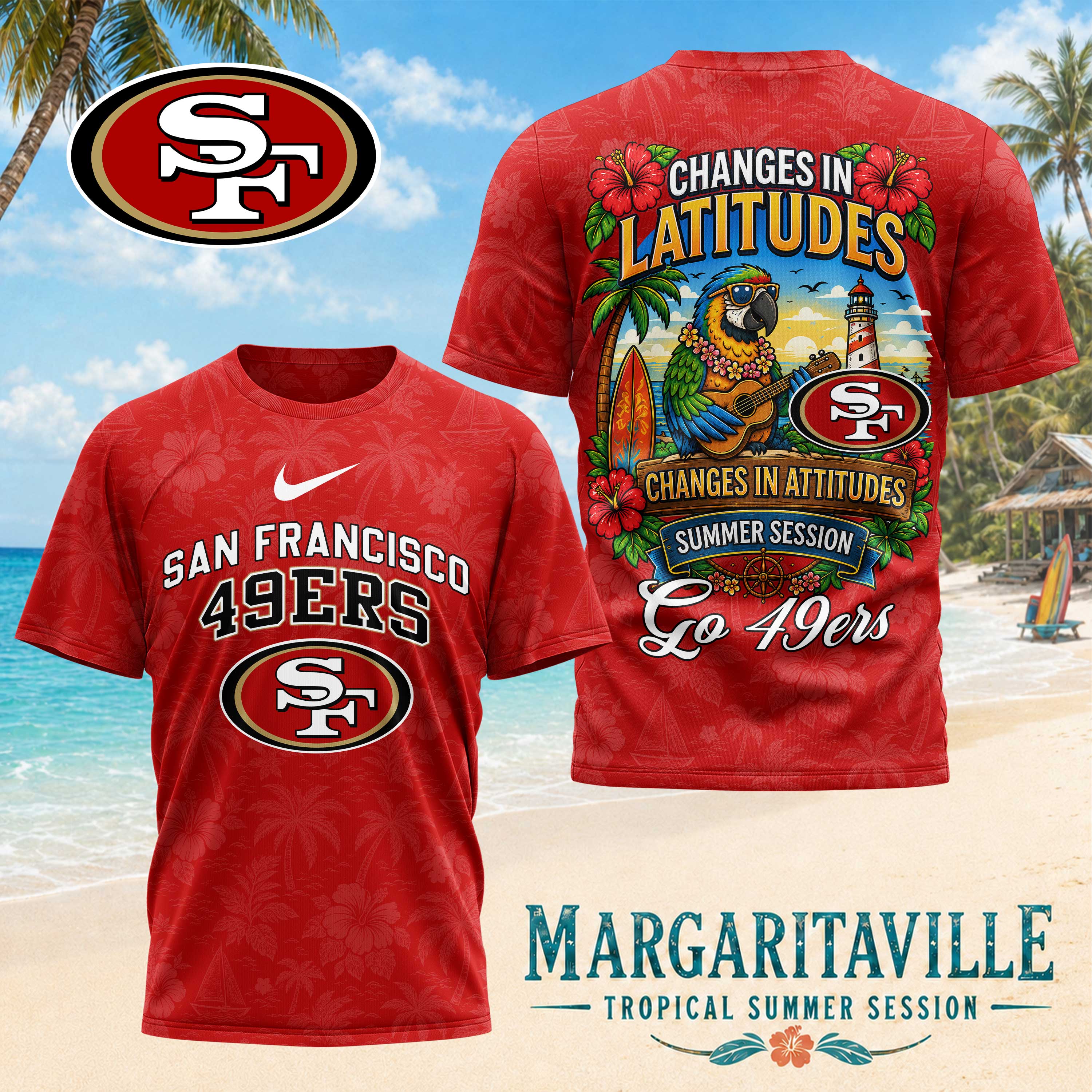 San Francisco 49ers x Premium NFL Changes in Latitudes 3D T-Shirt – Limited Edition TTH200507 - Image 2