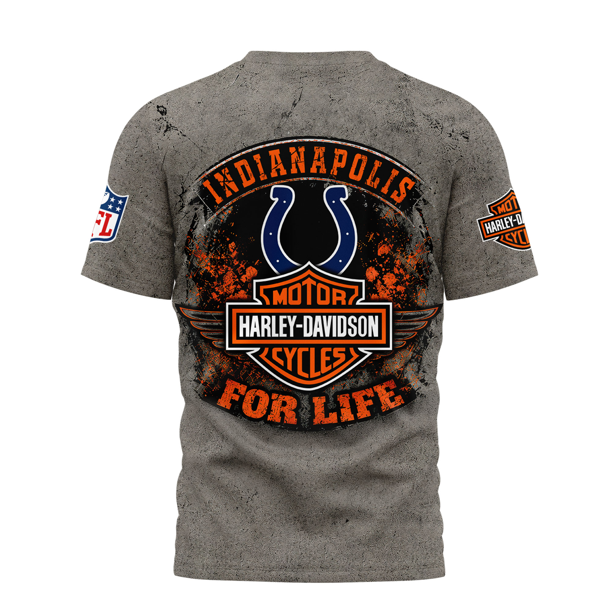 Indianapolis Colts x Premium NFL Harley Davidson For Life 3D T-Shirt – Limited Edition TTH200510 - Image 3