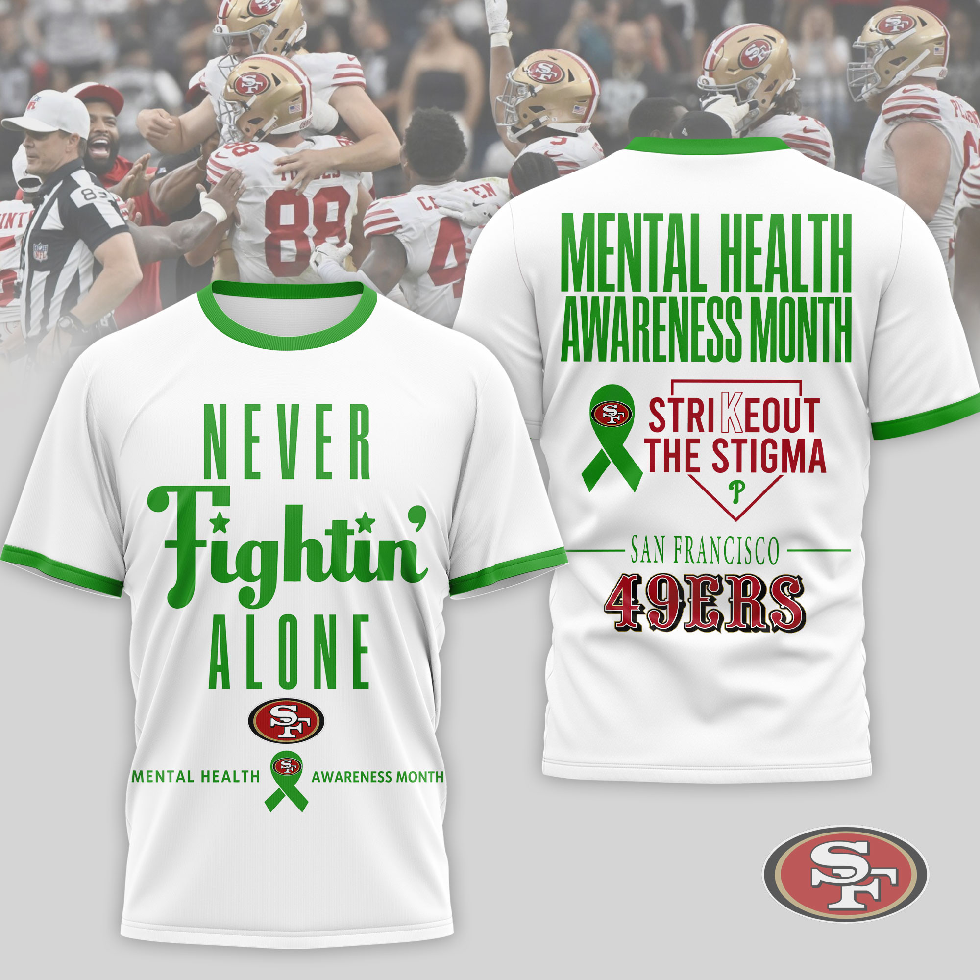 San Francisco 49ers x Premium NFL Mental Health Matters 3D T-Shirt – Limited Edition TTH200509 - Image 2