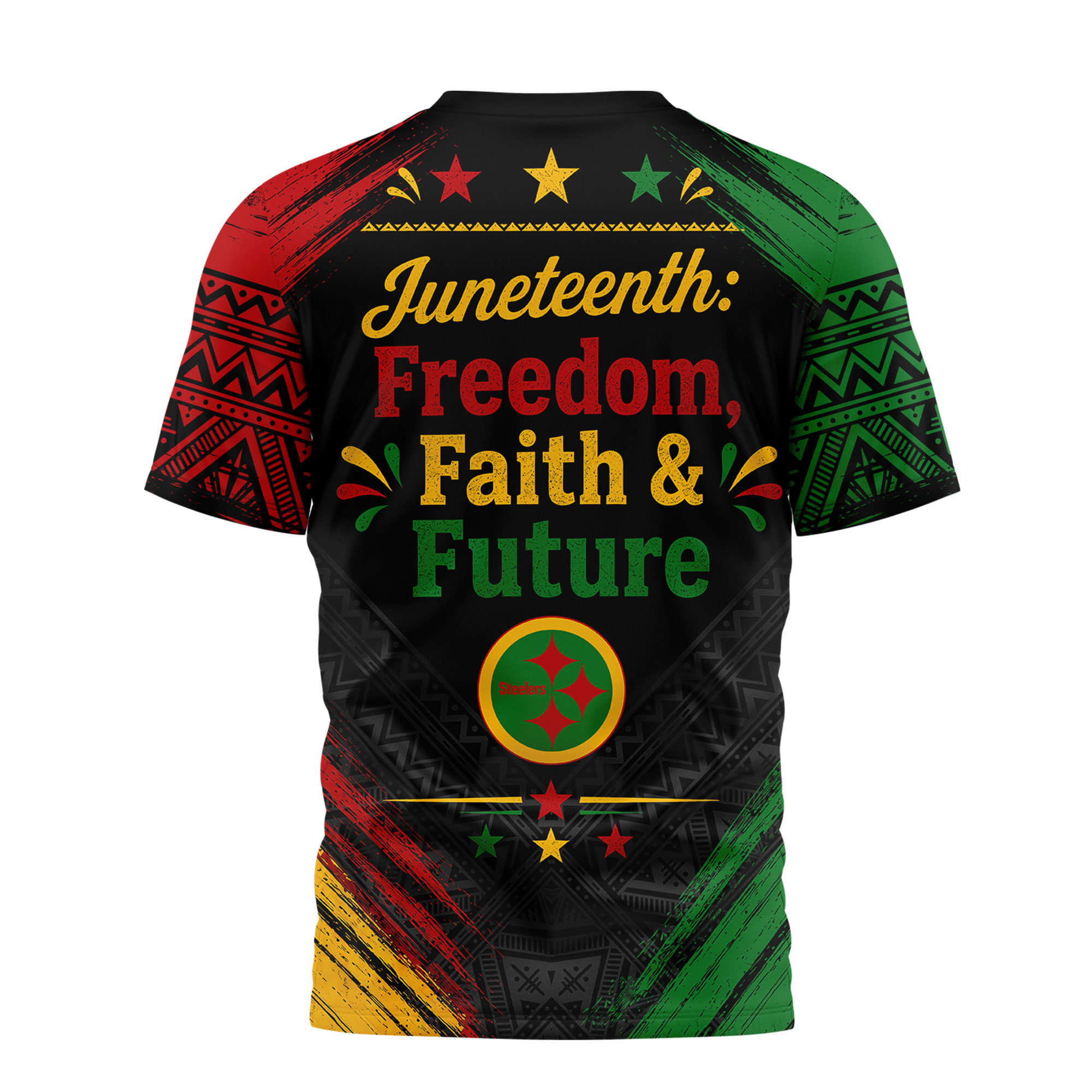 Pittsburgh Steelers x Premium NFL Juneteeth Freedom Faith & Future 3D T-Shirt – Limited Edition TTH200504 - Image 3