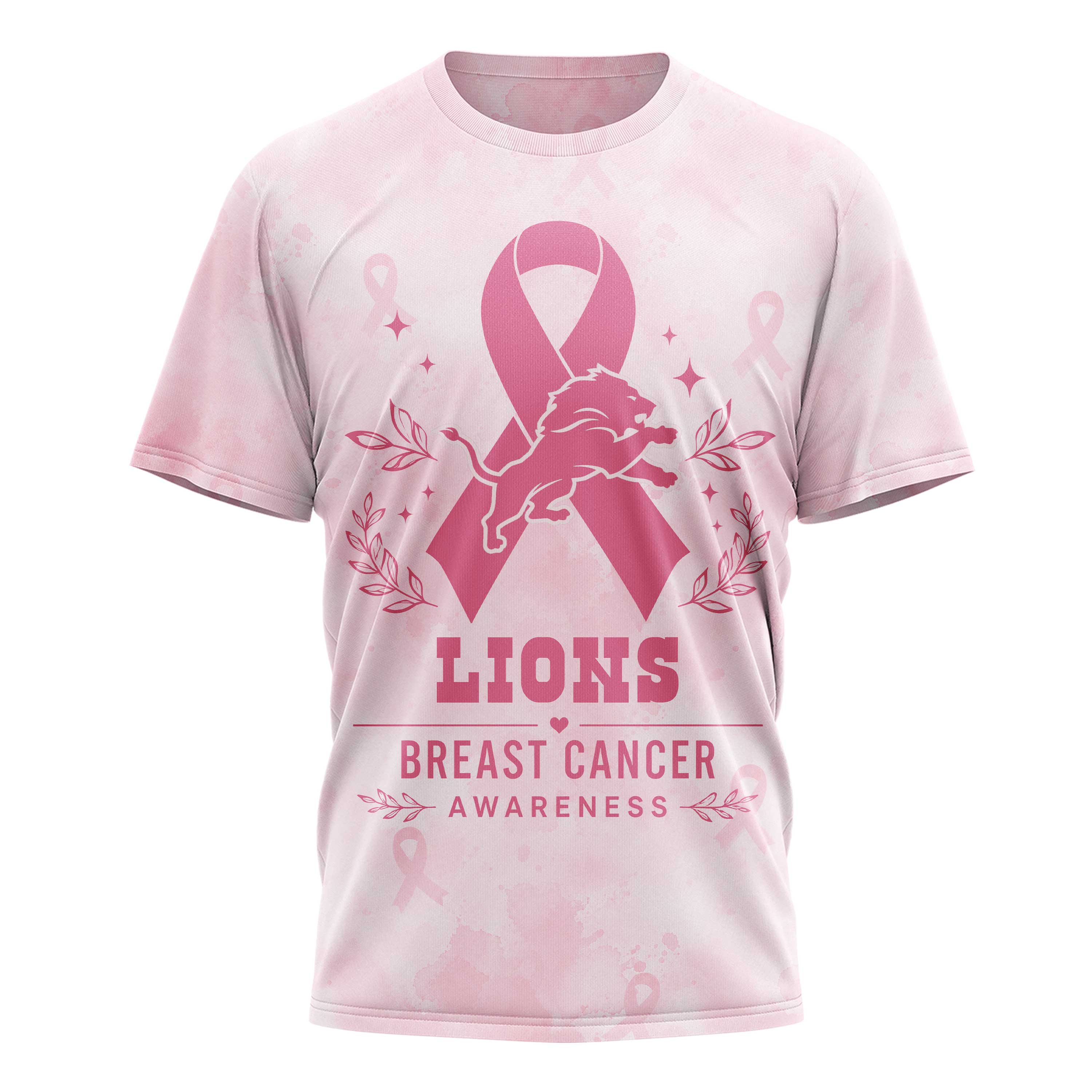Detroit Lions x Premium NFL Hope Strength Support Breast Cancer 3D T-Shirt – Limited Edition TTH200508
