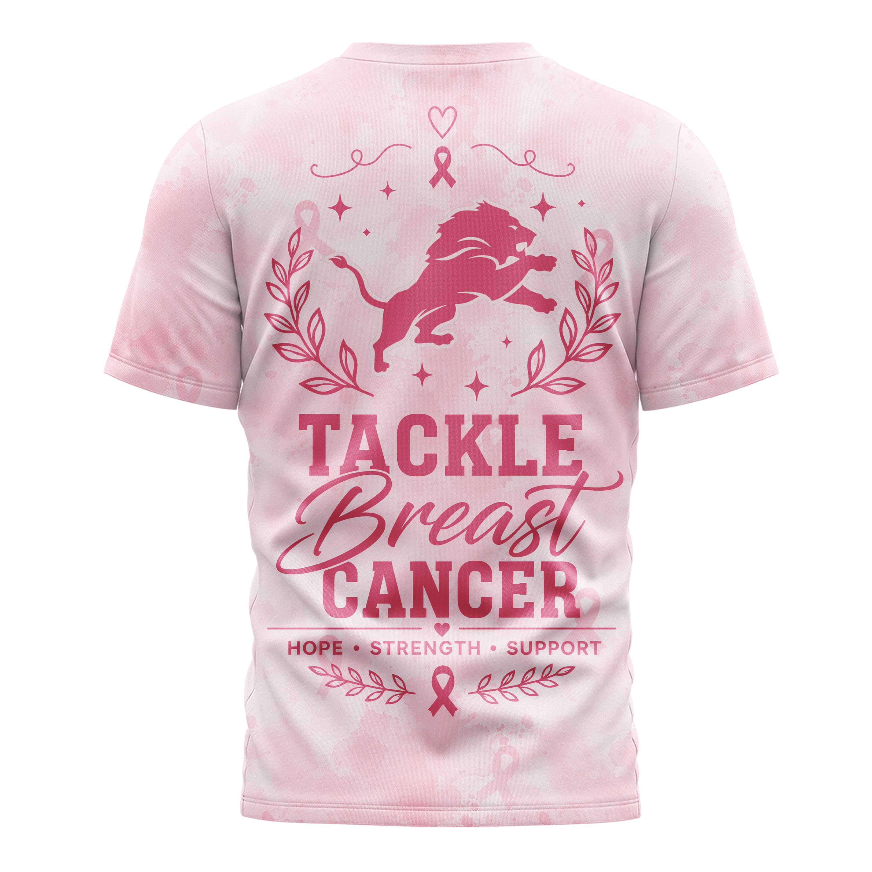 Detroit Lions x Premium NFL Hope Strength Support Breast Cancer 3D T-Shirt – Limited Edition TTH200508 - Image 3