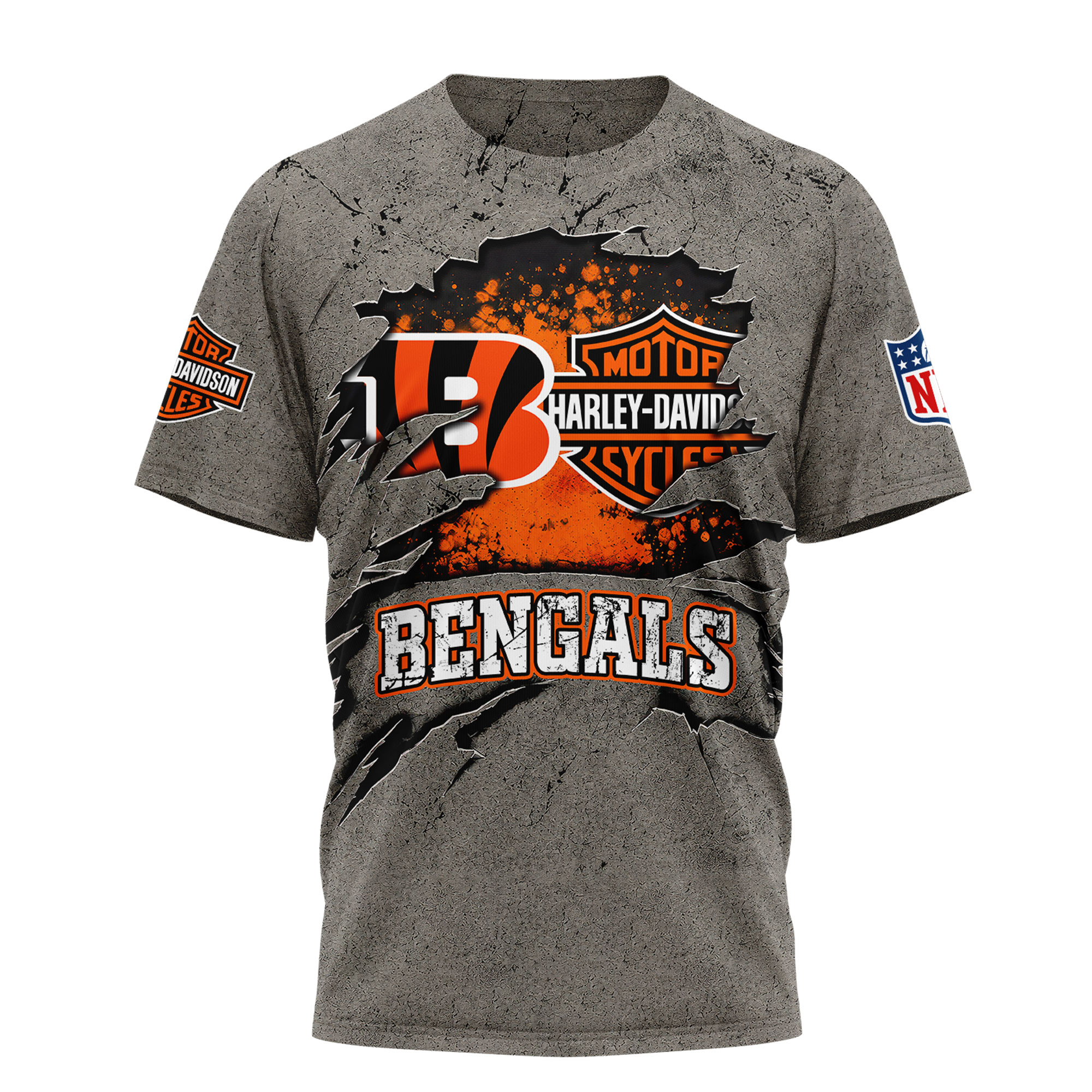 Cincinnati Bengals x Premium NFL Harley Davidson For Life 3D T-Shirt – Limited Edition TTH200510