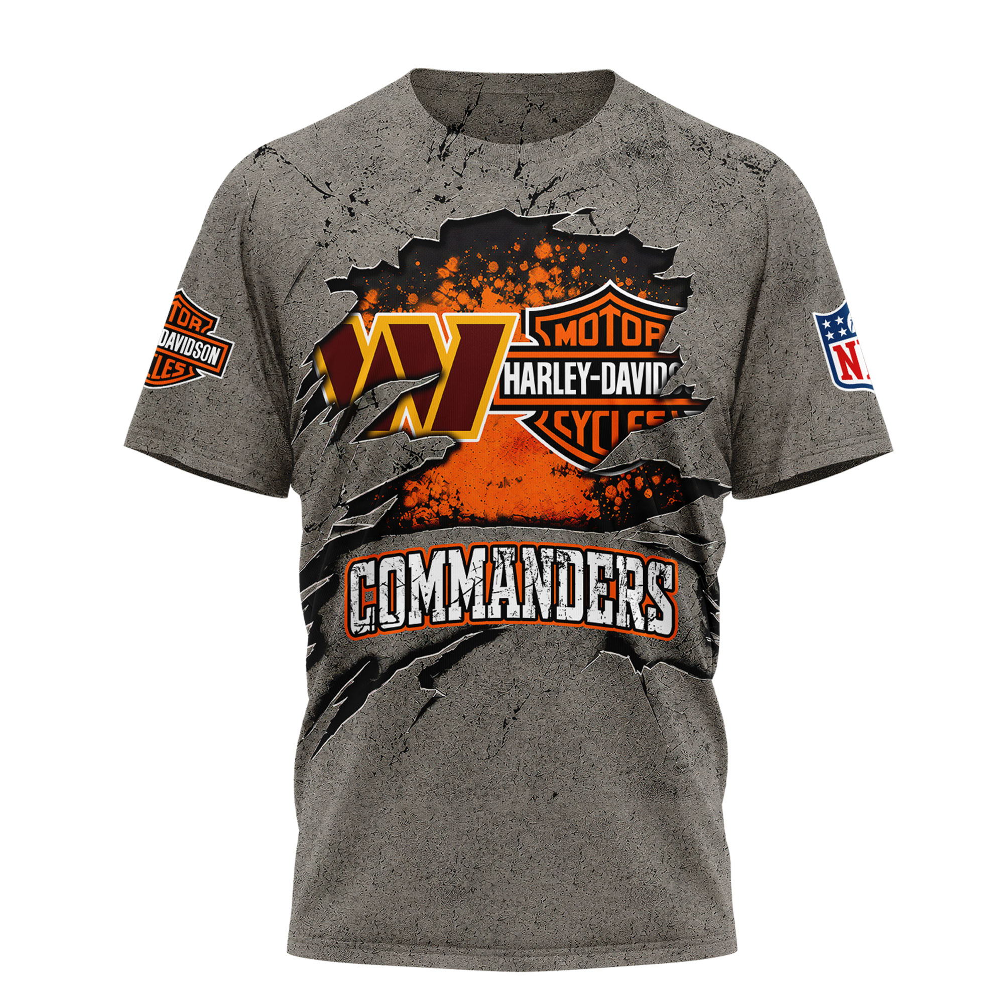 Washington Commanders x Premium NFL Harley Davidson For Life 3D T-Shirt – Limited Edition TTH200510