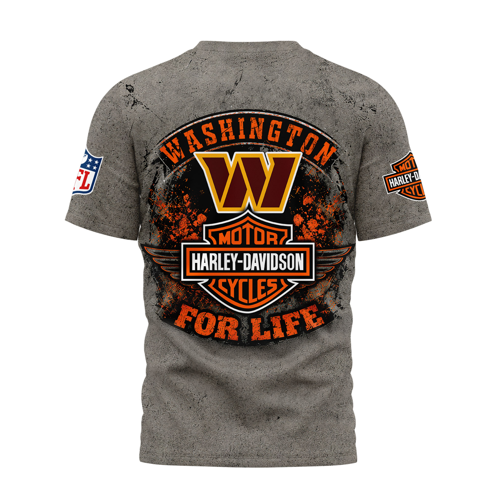 Washington Commanders x Premium NFL Harley Davidson For Life 3D T-Shirt – Limited Edition TTH200510 - Image 3