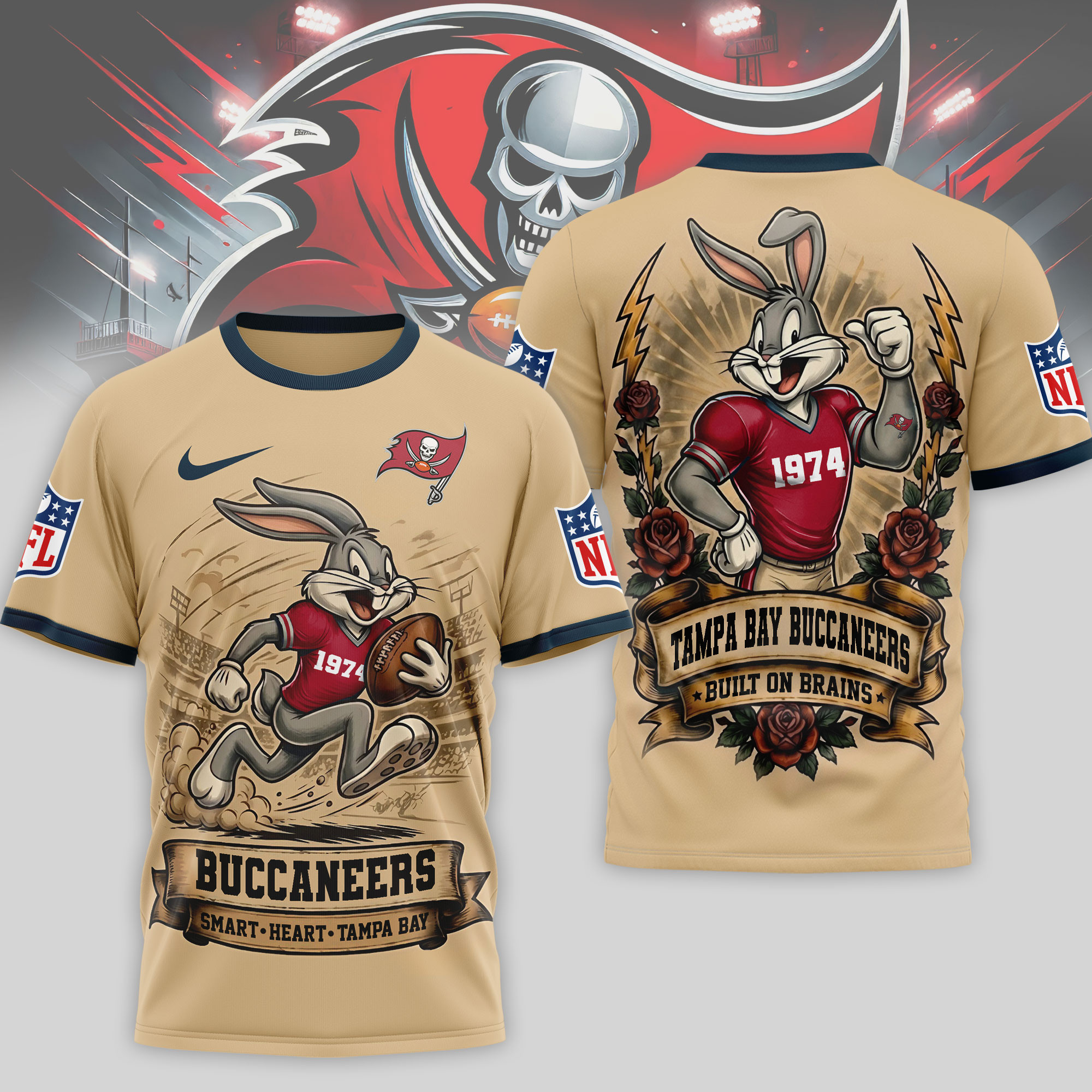 Tampa Bay Buccaneers x Premium NFL Old School Game Day 3D T-Shirt – Limited Edition TTH200506 - Image 2