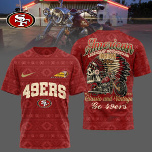 San Francisco 49ers x Premium NFL Indian Motorcycle 3D T-Shirt – Limited Edition TTH200501