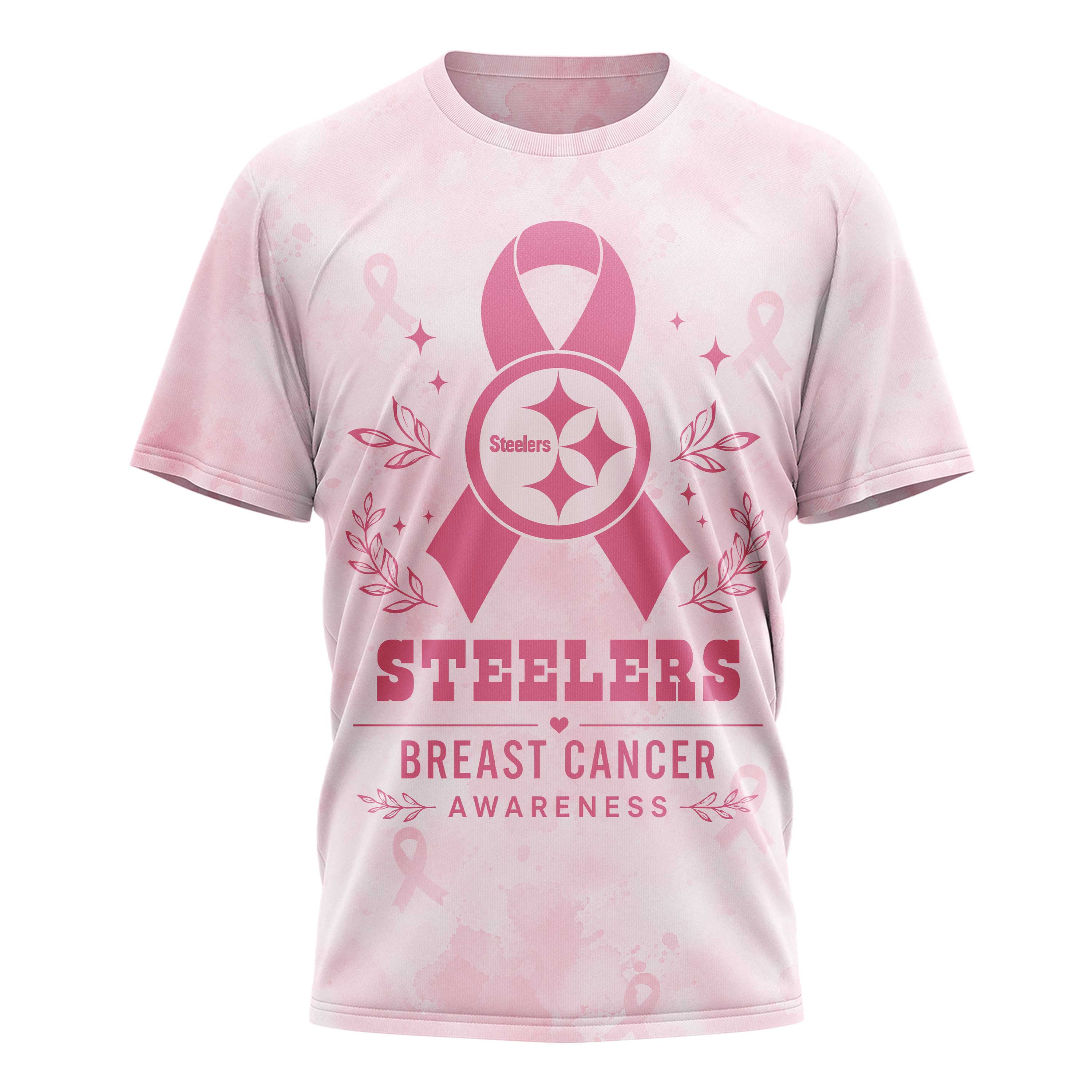 Pittsburgh Steelers x Premium NFL Hope Strength Support Breast Cancer 3D T-Shirt – Limited Edition TTH200508 - Image 3