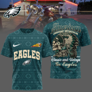 Philadelphia Eagles x Premium NFL Indian Motorcycle 3D T-Shirt – Limited Edition TTH200501