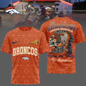 Denver Broncos x Premium NFL Indian Motorcycle 3D T-Shirt – Limited Edition TTH200501