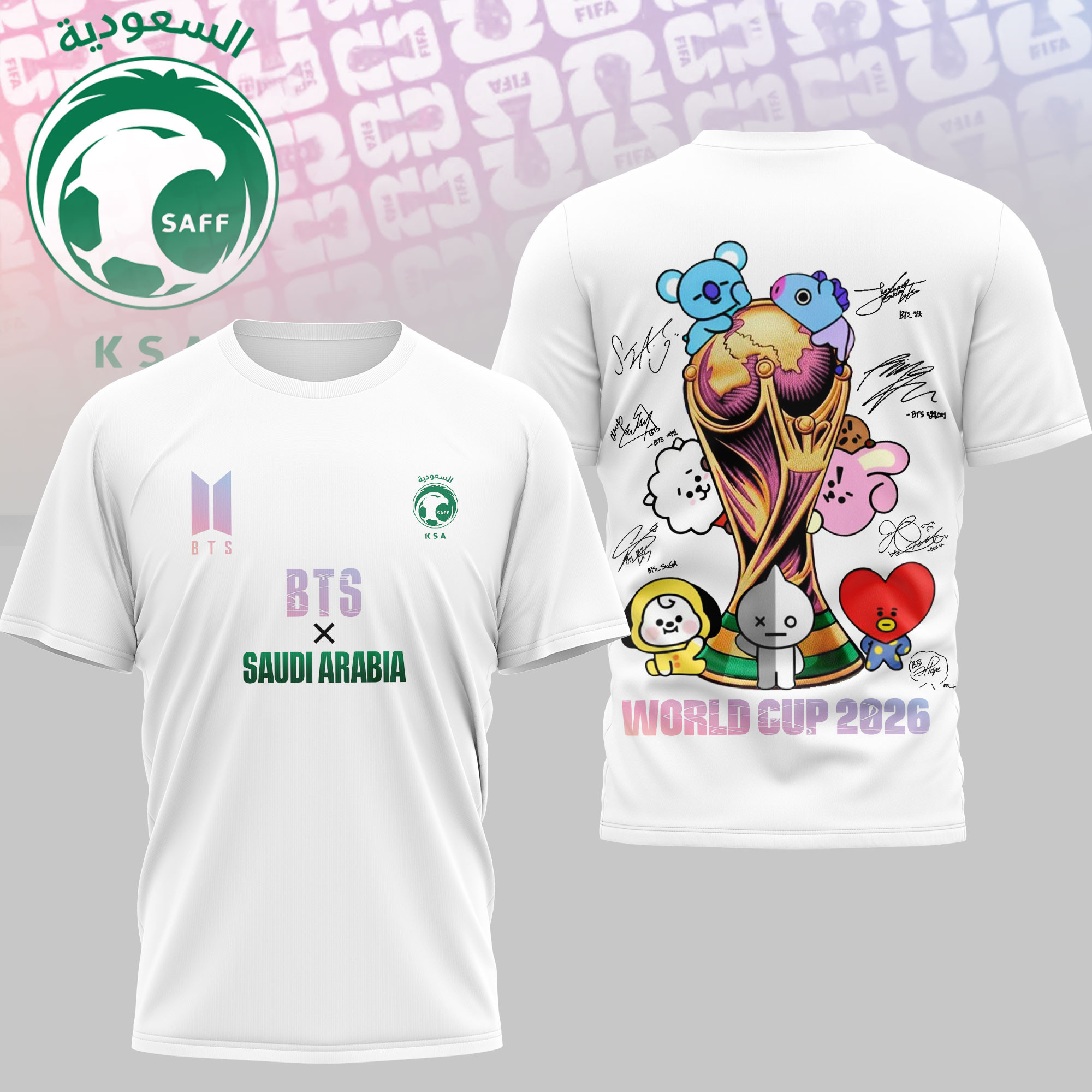 Saudi Arabia | Premium World Cup 2026 x BTS Custom 3D Shirt TTH200530 - Image 2