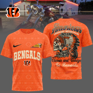 Cincinnati Bengals x Premium NFL Indian Motorcycle 3D T-Shirt – Limited Edition TTH200501