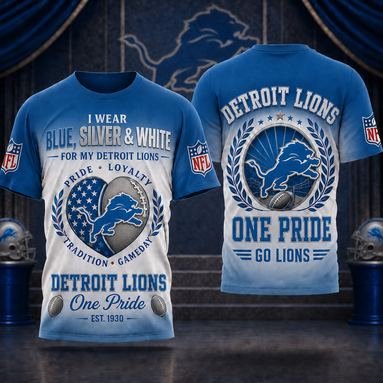 Detroit Lions x Premium NFL Pride Loyalty Tradition 3D T-Shirt – Limited Edition TTH200513