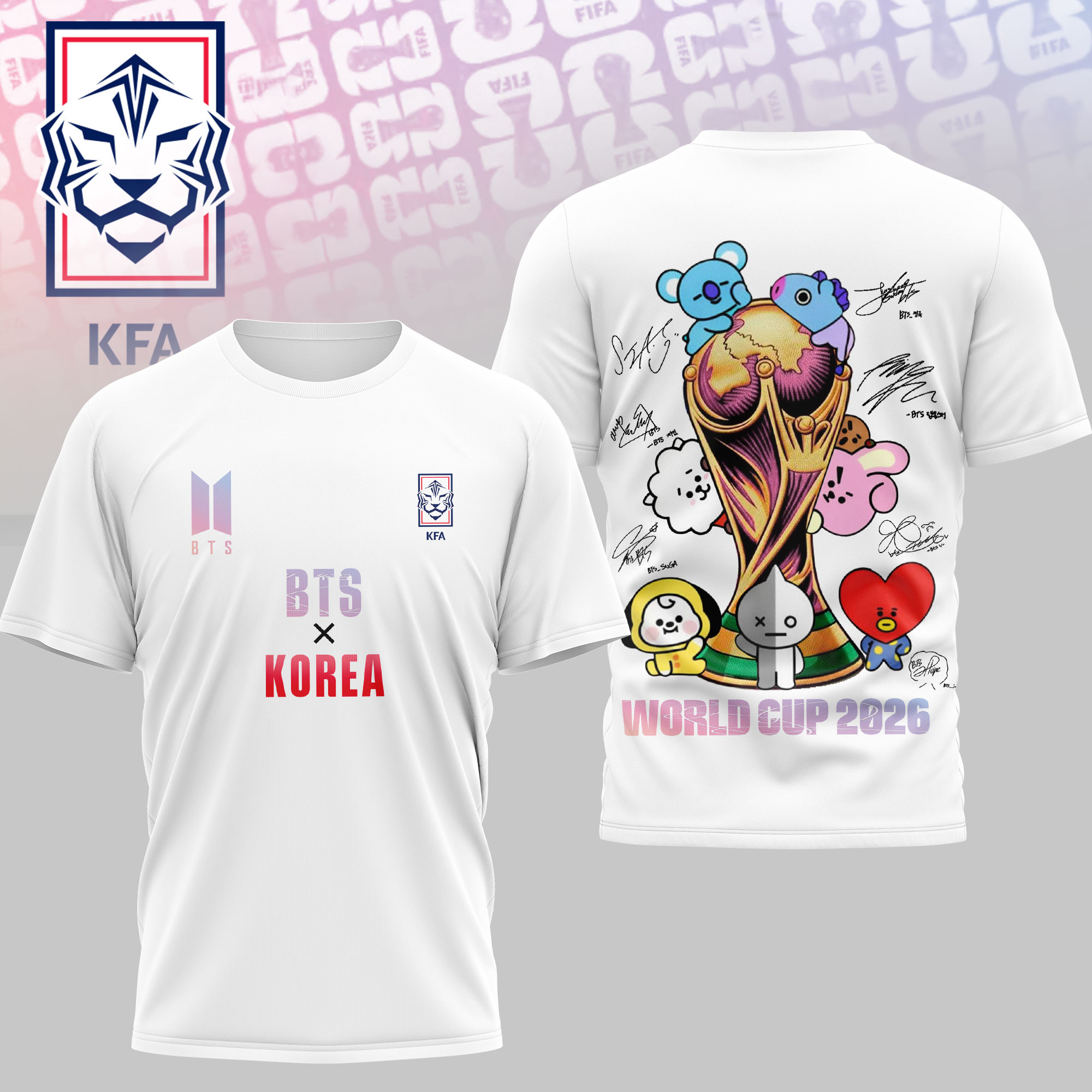 South Korea | Premium World Cup 2026 x BTS Custom 3D Shirt TTH200530 - Image 2