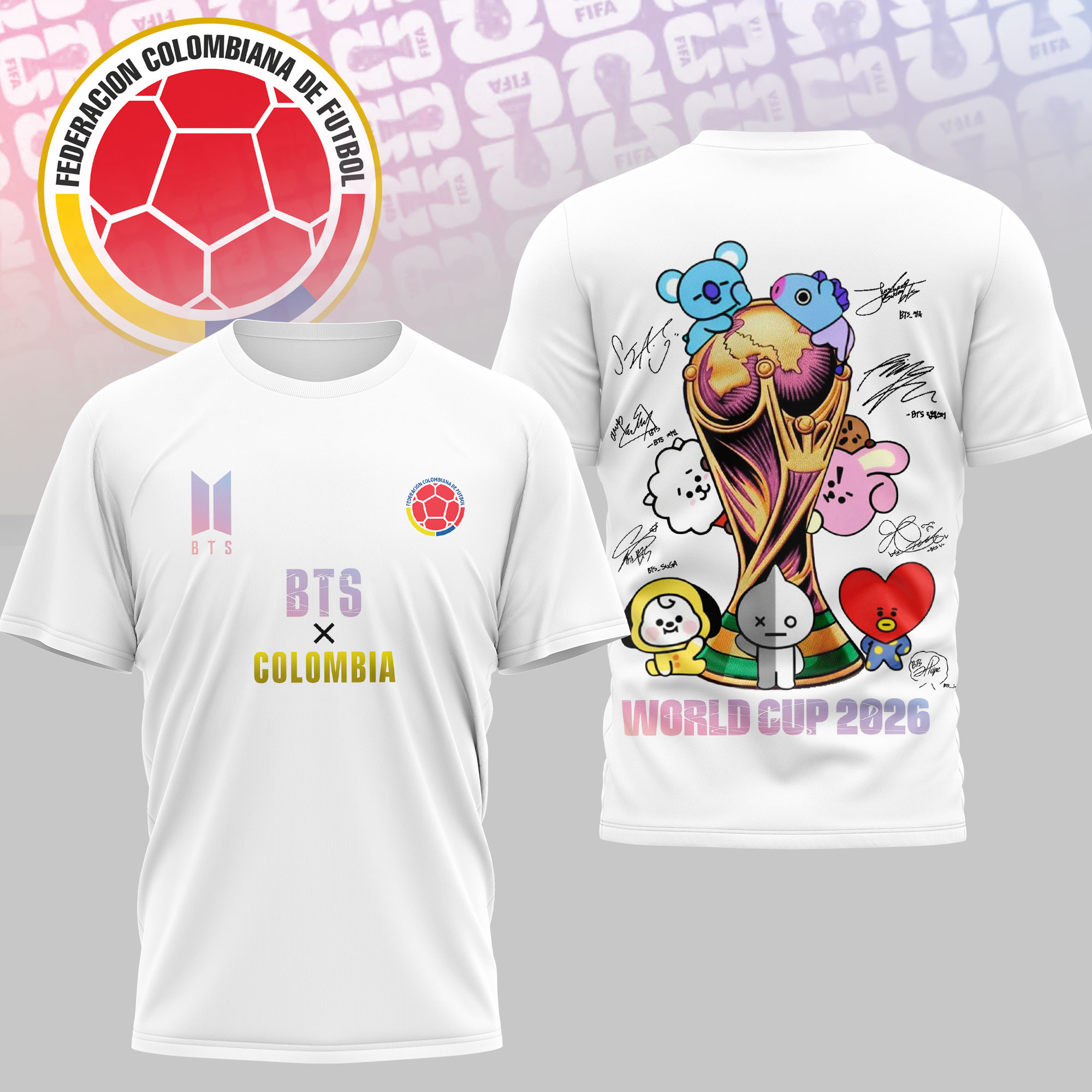 Colombia | Premium World Cup 2026 x BTS Custom 3D Shirt TTH200530 - Image 2