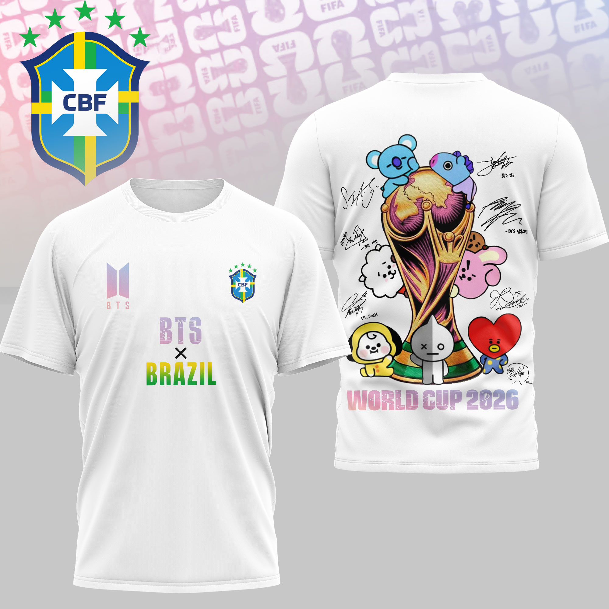 Brazil | Premium World Cup 2026 x BTS Custom 3D Shirt TTH200530 - Image 2