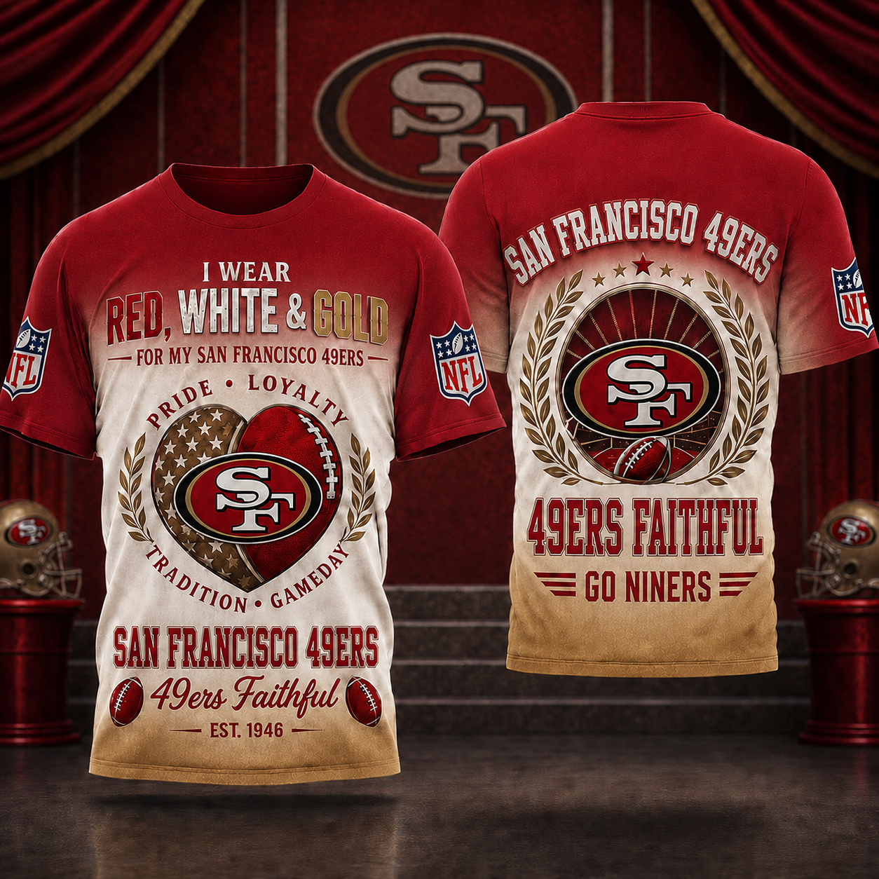 San Francisco 49ers x Premium NFL Pride Loyalty Tradition 3D T-Shirt – Limited Edition TTH200513