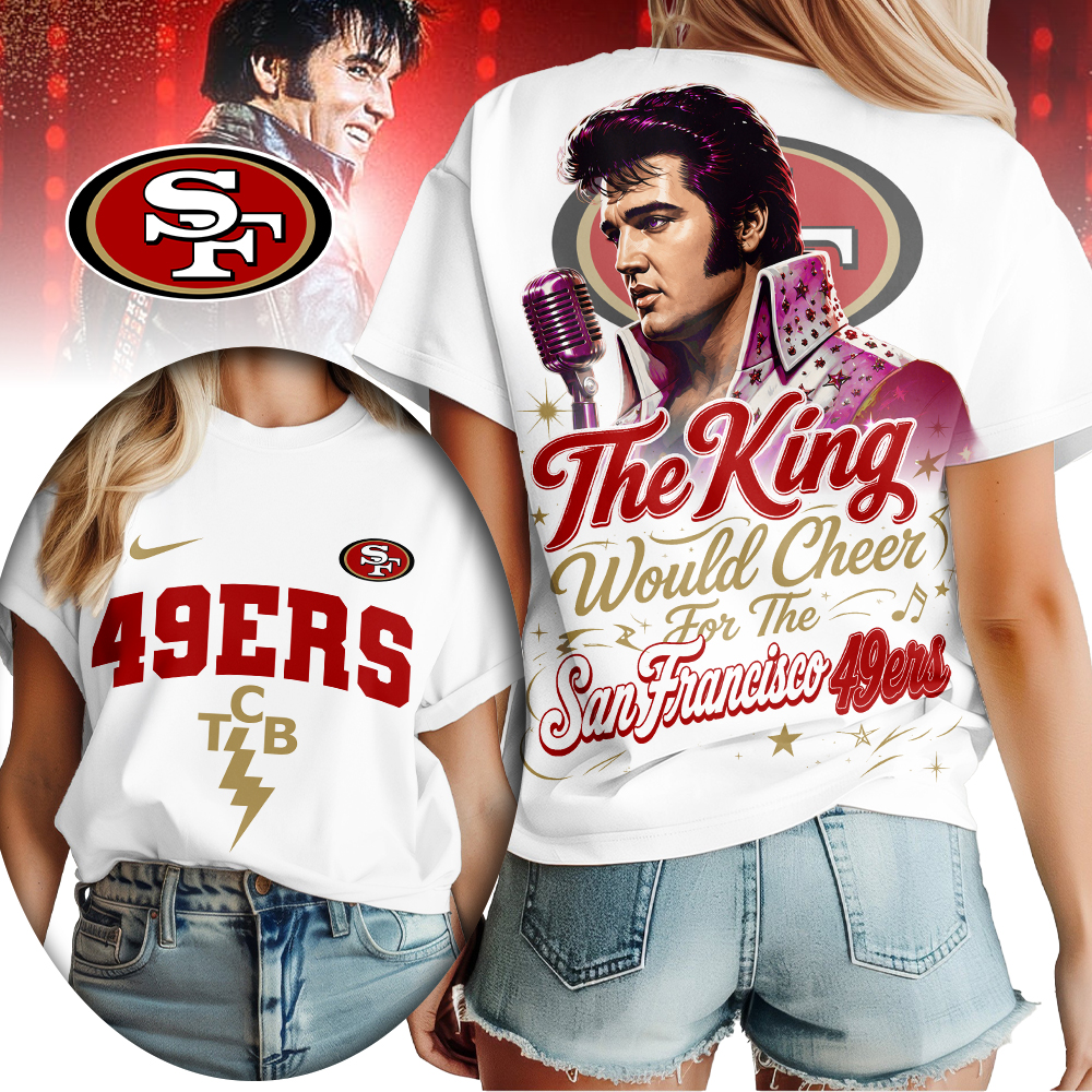 San Francisco 49ers x Premium NFL Elvis Presley The King Women T-Shirt – Gift for Fans TTH200515 - Image 2