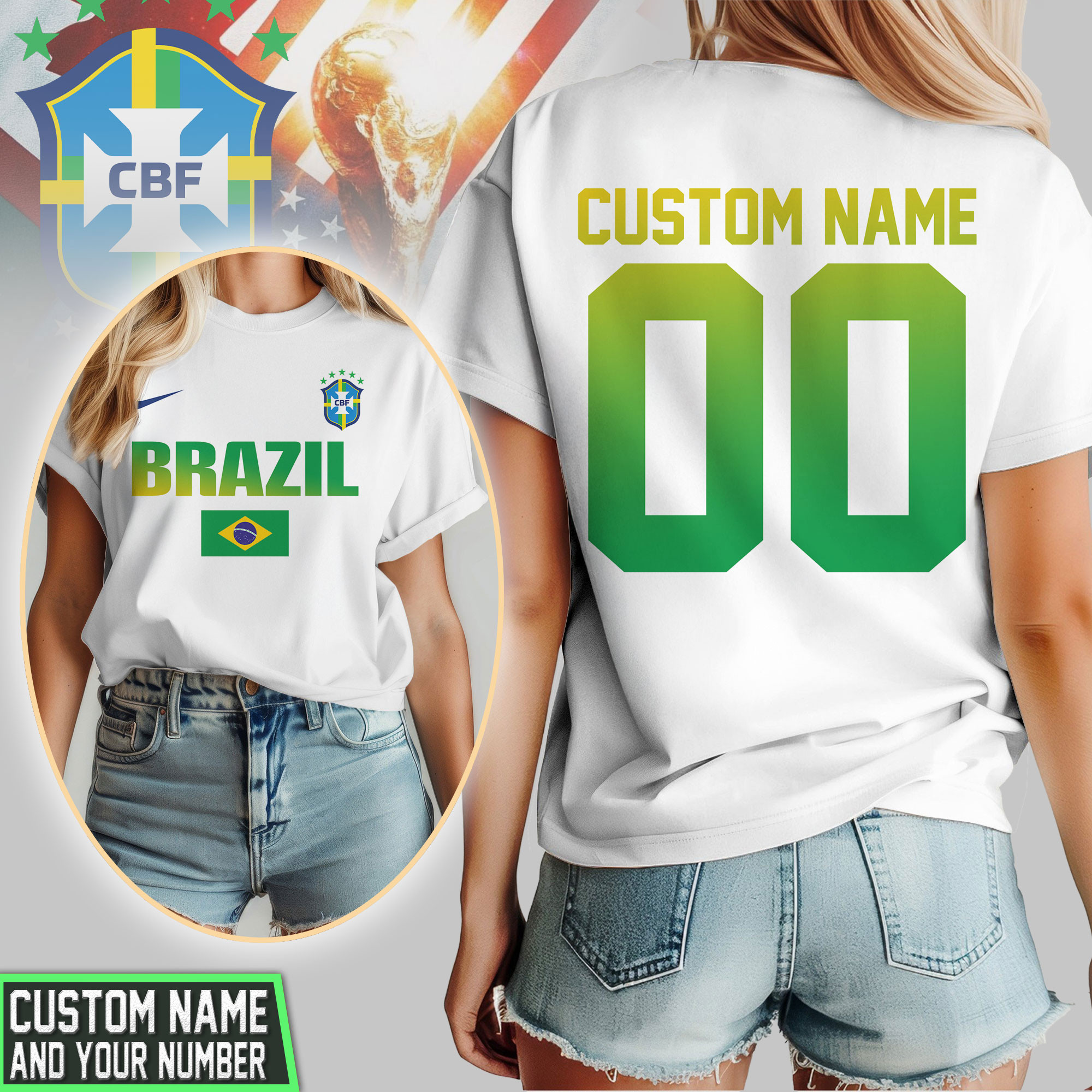 Brazil | Premium World Cup 2026 Global Match 3D Shirt TTH200532 - Image 2