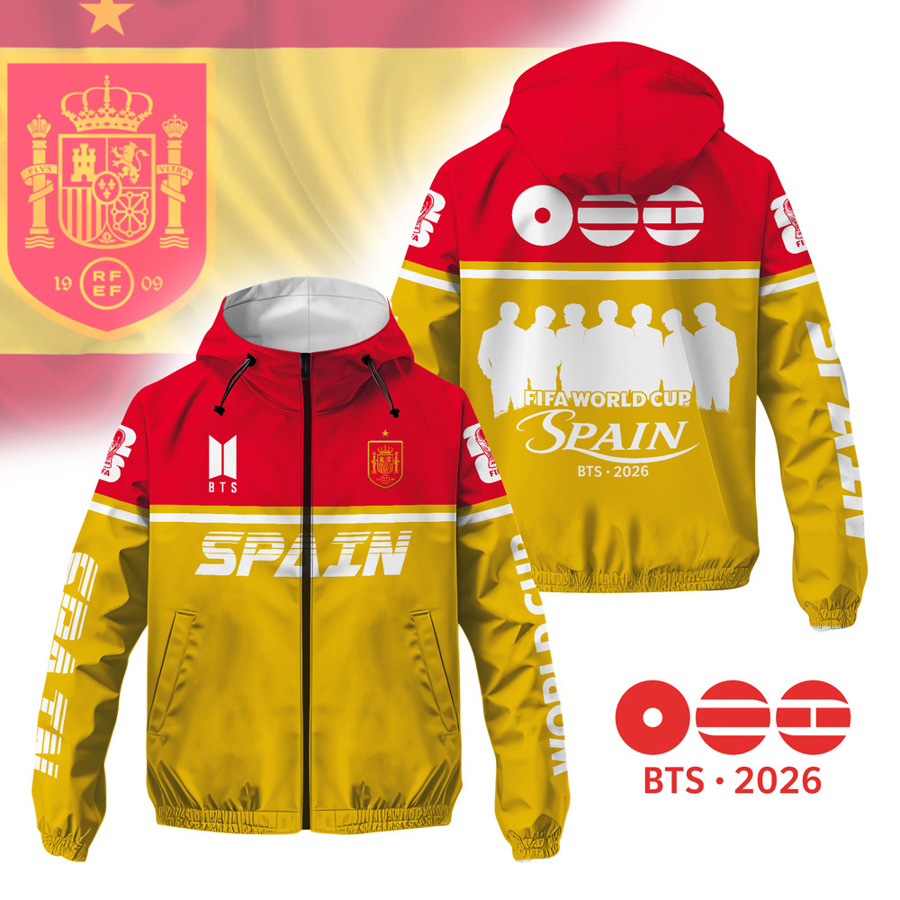 Spain | Premium World Cup 2026 x BTS Limited Edition Windbreaker Jacket TTH200526 - Image 2