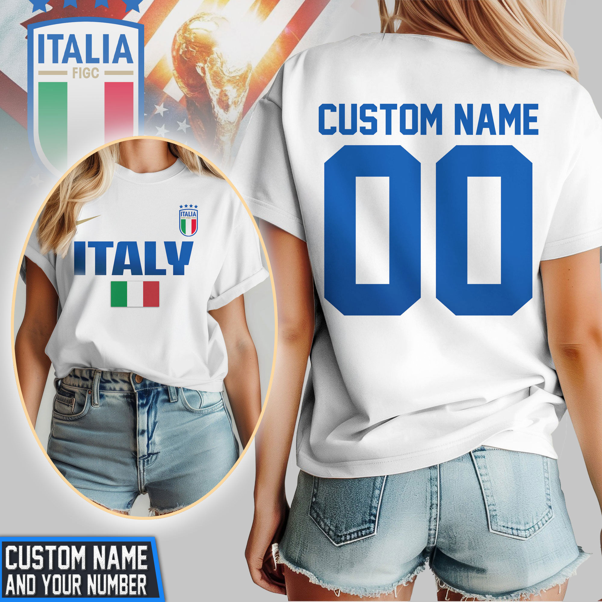 Italy | Premium World Cup 2026 Global Match 3D Shirt TTH200532 - Image 2
