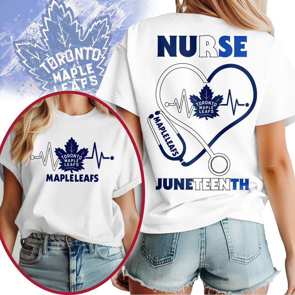 Toronto Maple Leafs | Premium NHL Nurse Appreciation Juneteenth 3D Shirt TTH200533 - Image 2