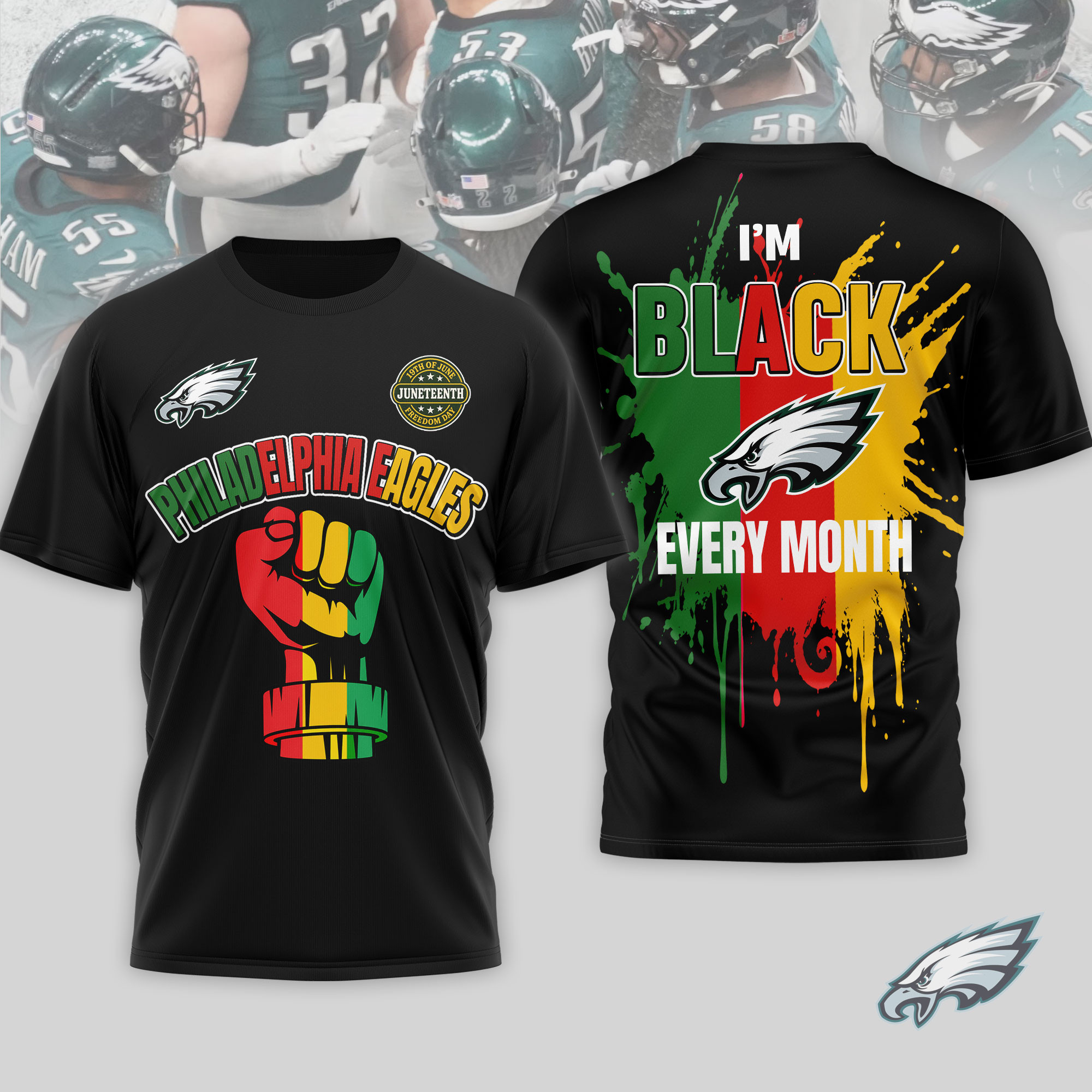 Philadelphia Eagles x Premium NFL Juneteenth Freedom Day 3D T-Shirt – Limited Edition TTH200512