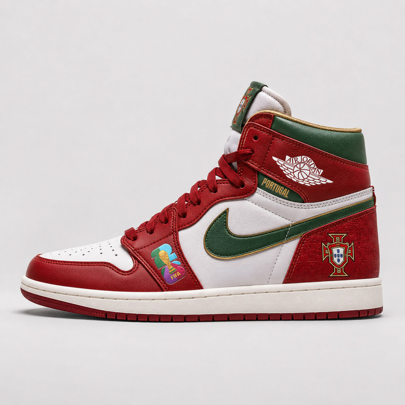 Portugal x Premium World Cup 2026 Jordan 1 High Top Sneakers – Gift for Fans TTH190527