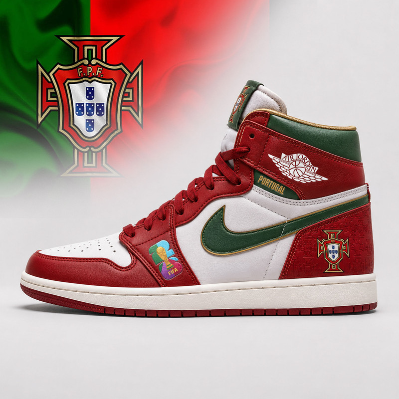 Portugal x Premium World Cup 2026 Jordan 1 High Top Sneakers – Gift for Fans TTH190527 - Image 2