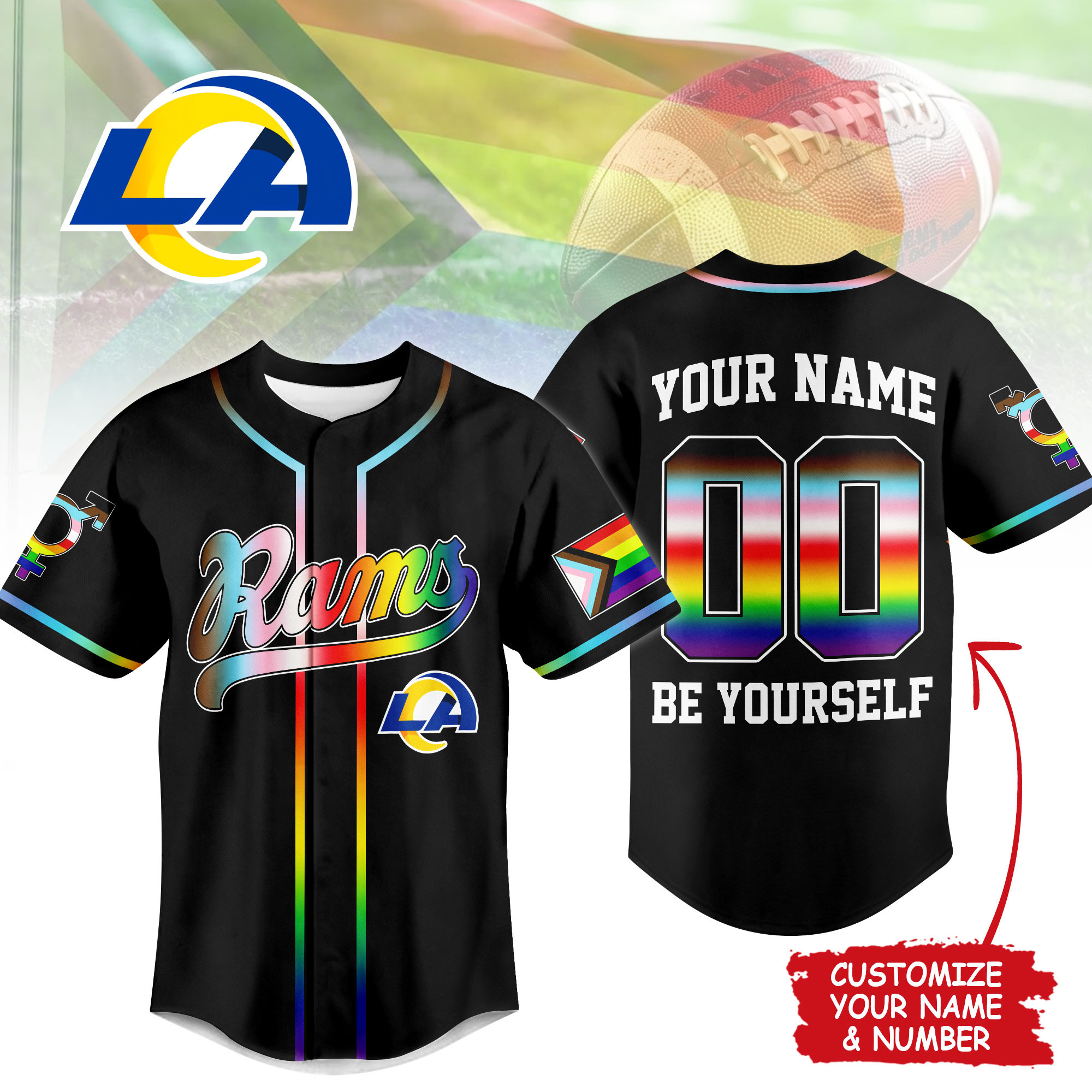 Los Angeles Rams | Premium NFL Pride Month Limited Edition Jersey TTH200534 - Image 2