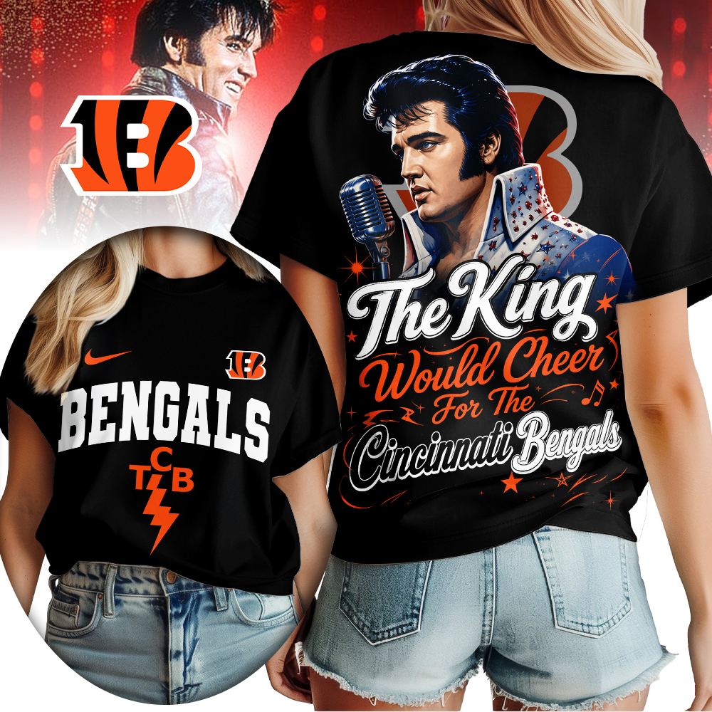 Cincinnati Bengals x Premium NFL Elvis Presley The King Women T-Shirt – Gift for Fans TTH200515