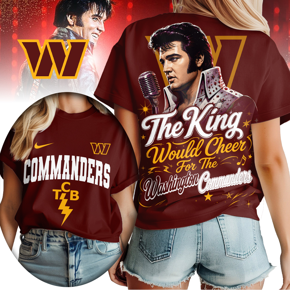 Washington Commanders x Premium NFL Elvis Presley The King Women T-Shirt – Gift for Fans TTH200515 - Image 3