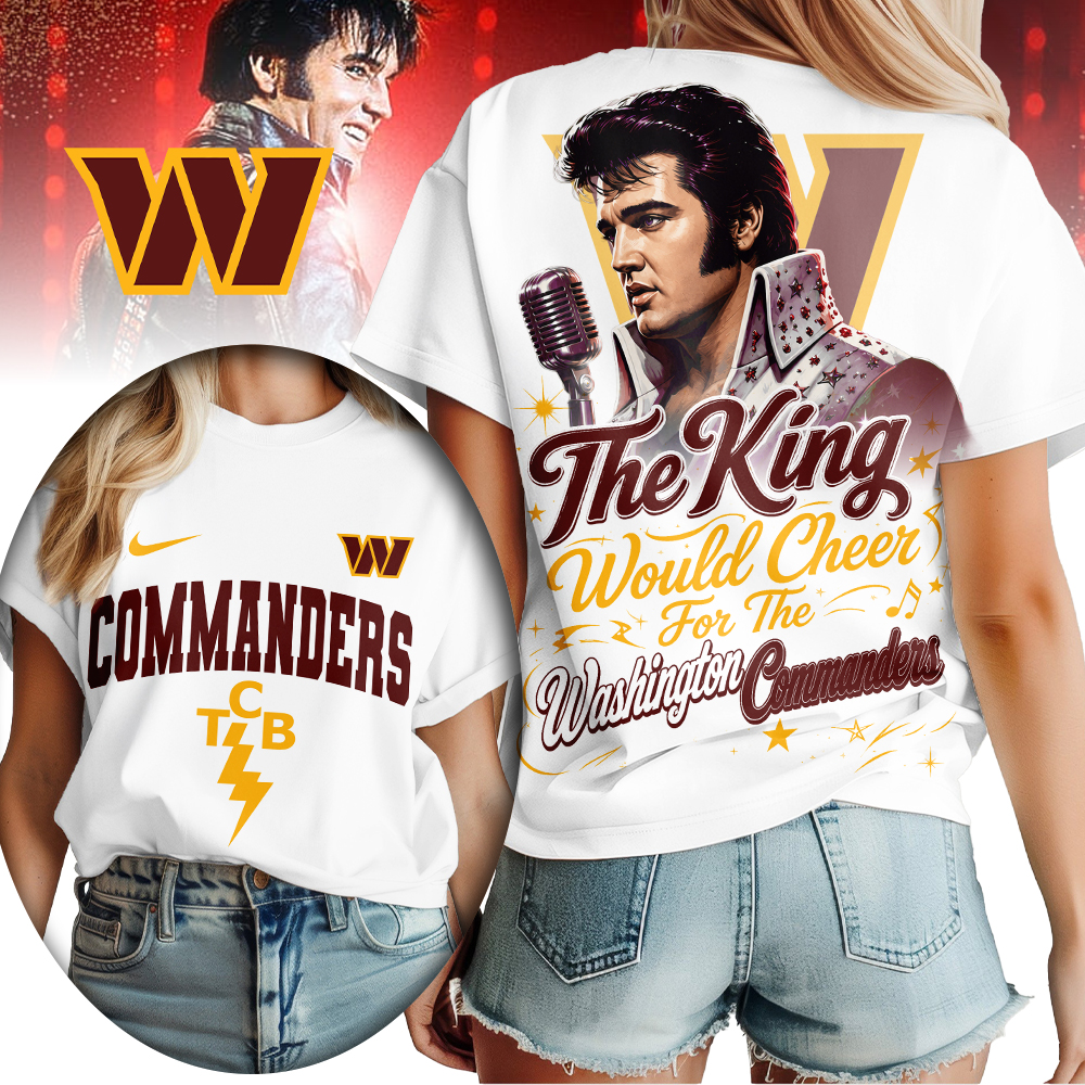 Washington Commanders x Premium NFL Elvis Presley The King Women T-Shirt – Gift for Fans TTH200515 - Image 2