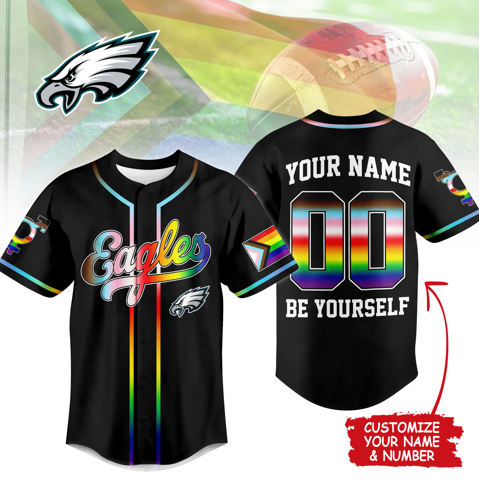 Philadelphia Eagles | Premium NFL Pride Month Limited Edition Jersey TTH200534 - Image 2