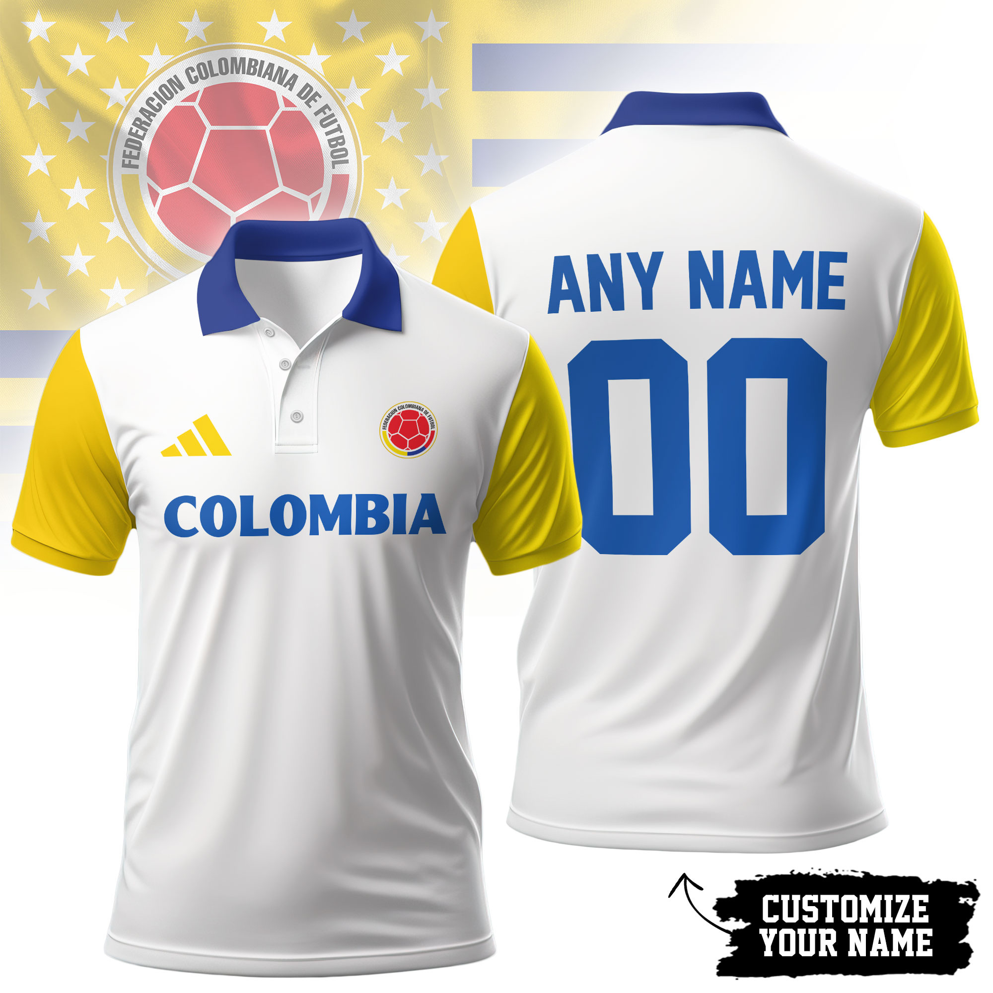 Colombia | Premium World Cup 2026 Hall Of Fame Polo Shirt TTH200531 - Image 2