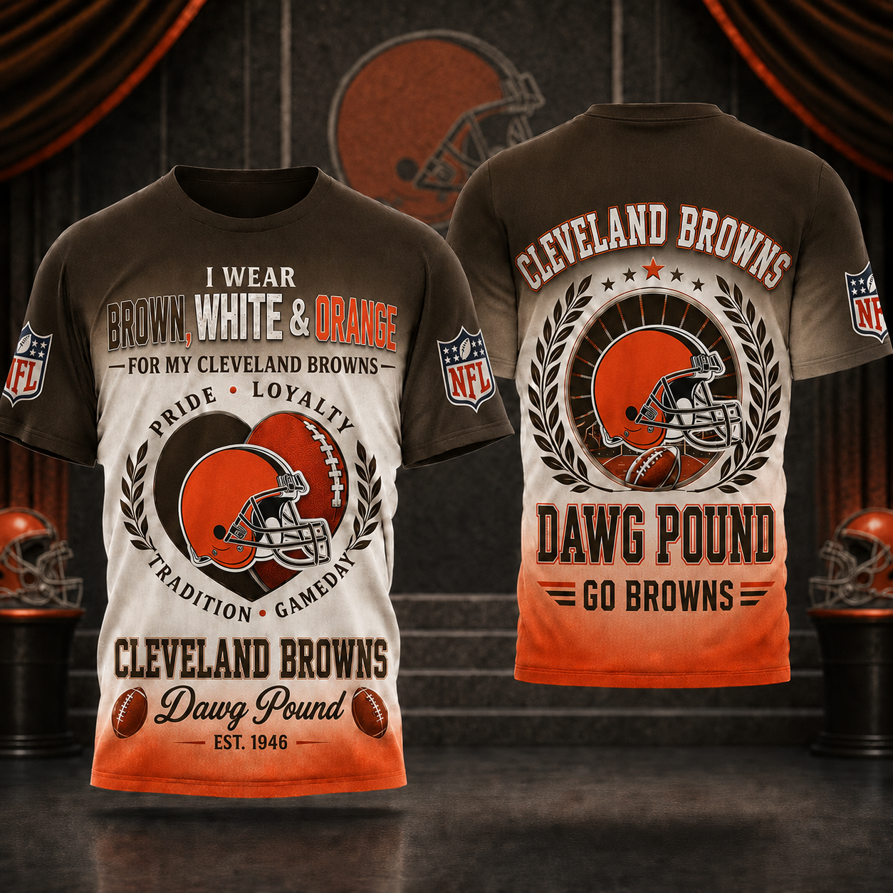 Cleveland Browns x Premium NFL Pride Loyalty Tradition 3D T-Shirt – Limited Edition TTH200513