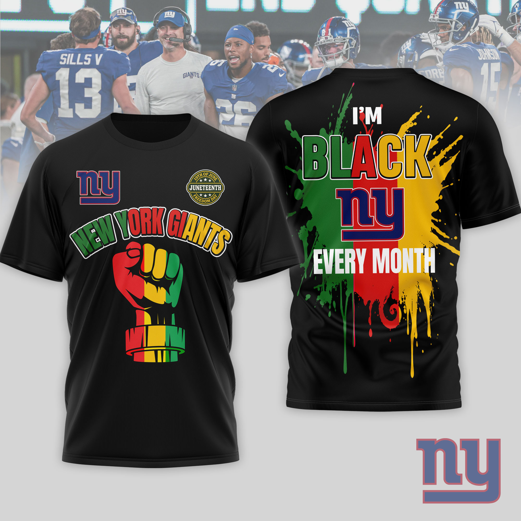 New York Giants x Premium NFL Juneteenth Freedom Day 3D T-Shirt – Limited Edition TTH200512