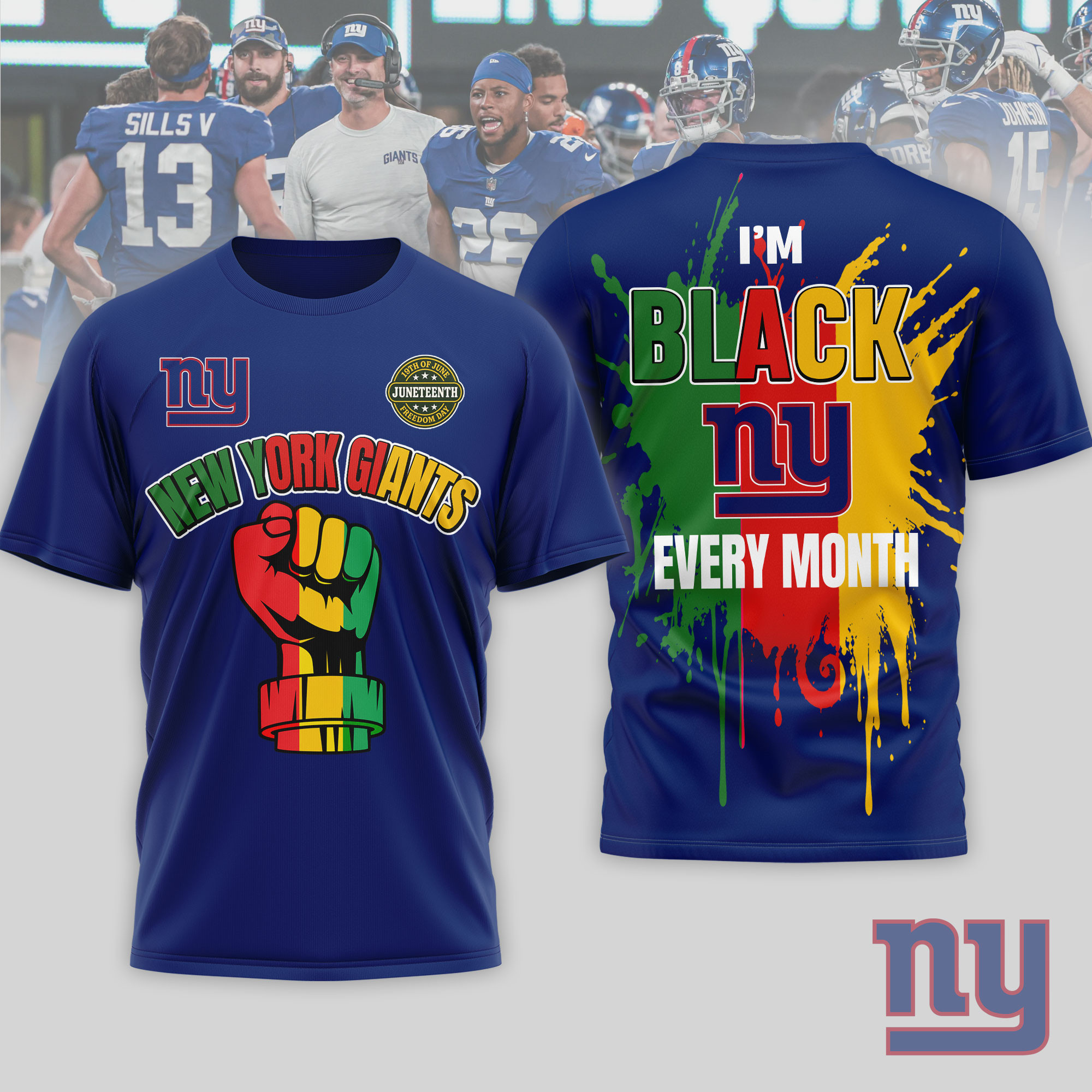 New York Giants x Premium NFL Juneteenth Freedom Day 3D T-Shirt – Limited Edition TTH200512 - Image 3