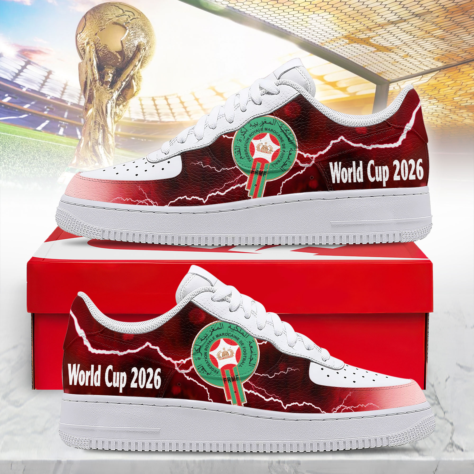 Morocco – Premium World Cup 2026 Thunder Edition AF1 Shoes – Gift for Fans TTH190503 - Image 2