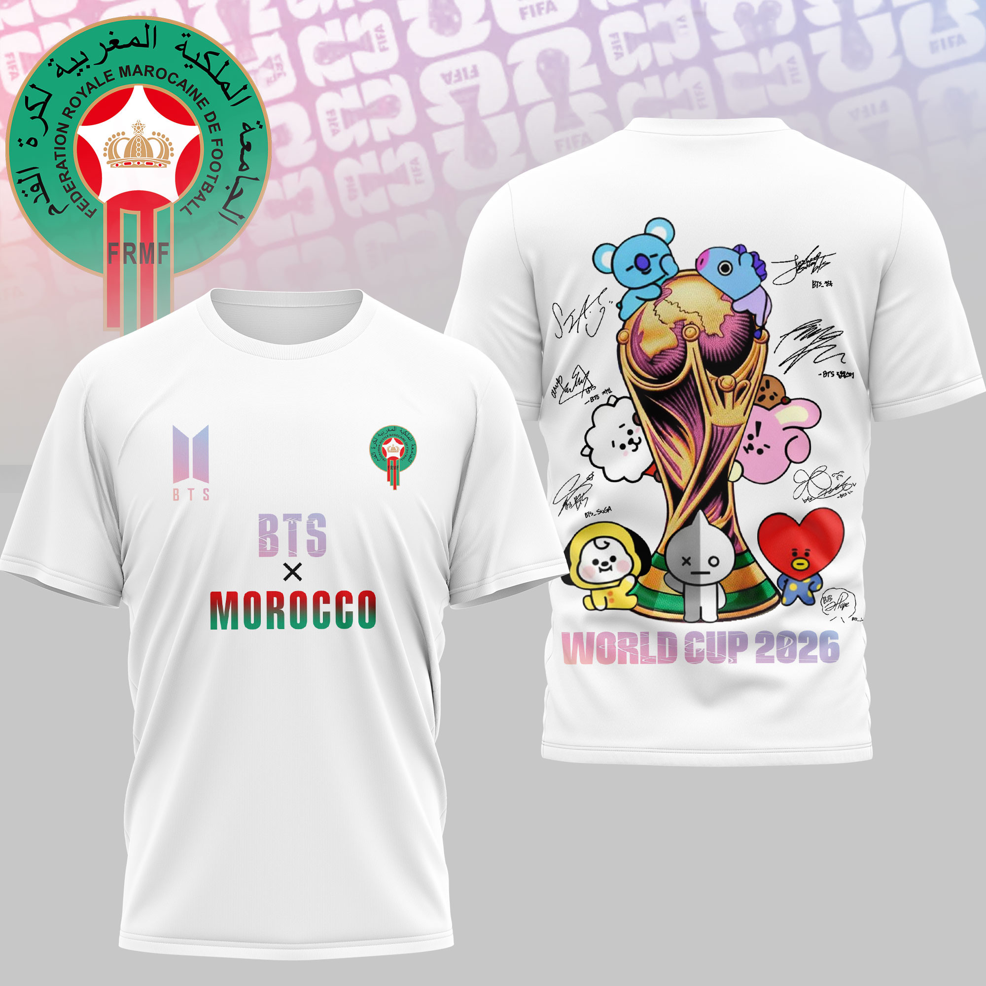 Morocco | Premium World Cup 2026 x BTS Custom 3D Shirt TTH200530 - Image 2
