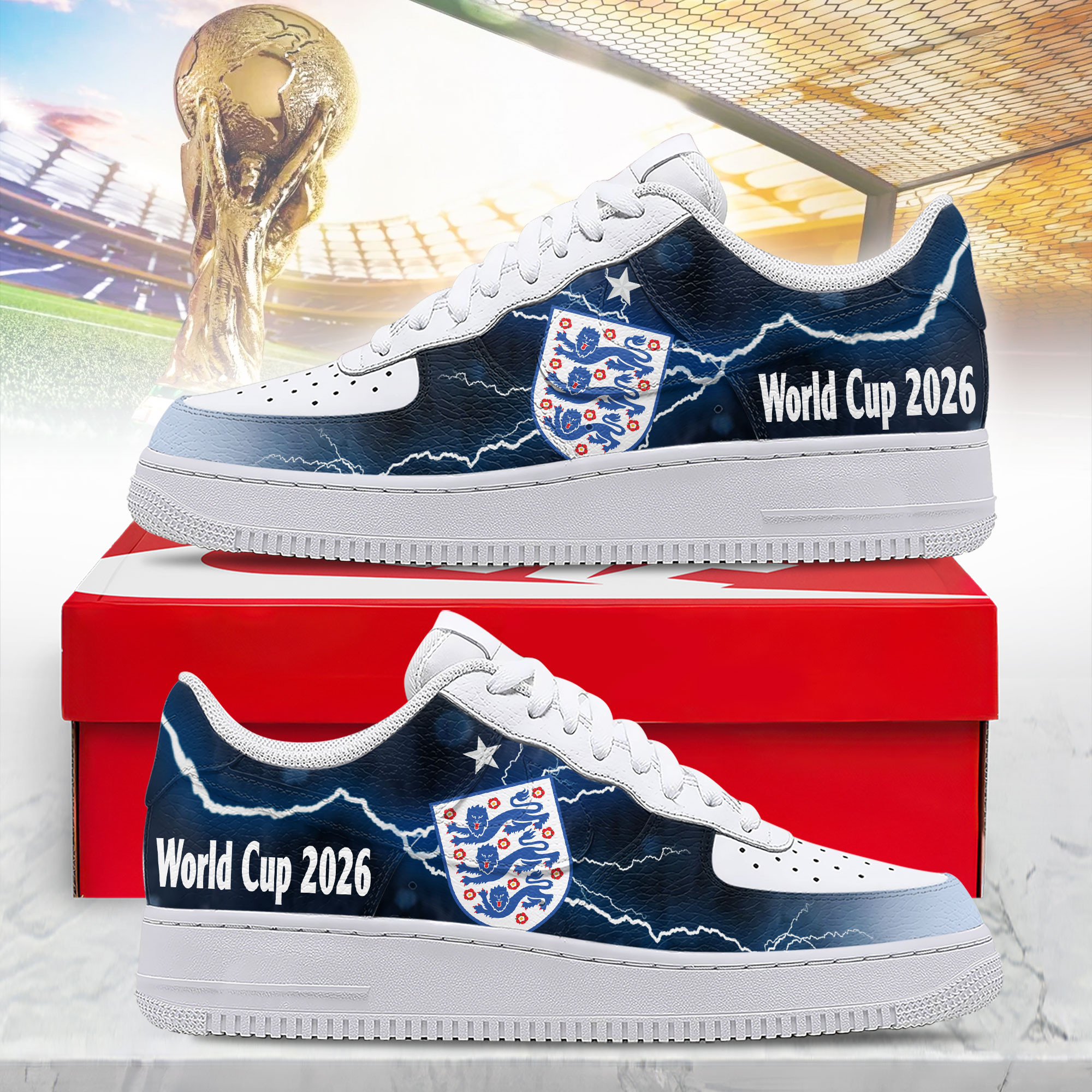 England – Premium World Cup 2026 Thunder Edition AF1 Shoes – Gift for Fans TTH190503 - Image 2