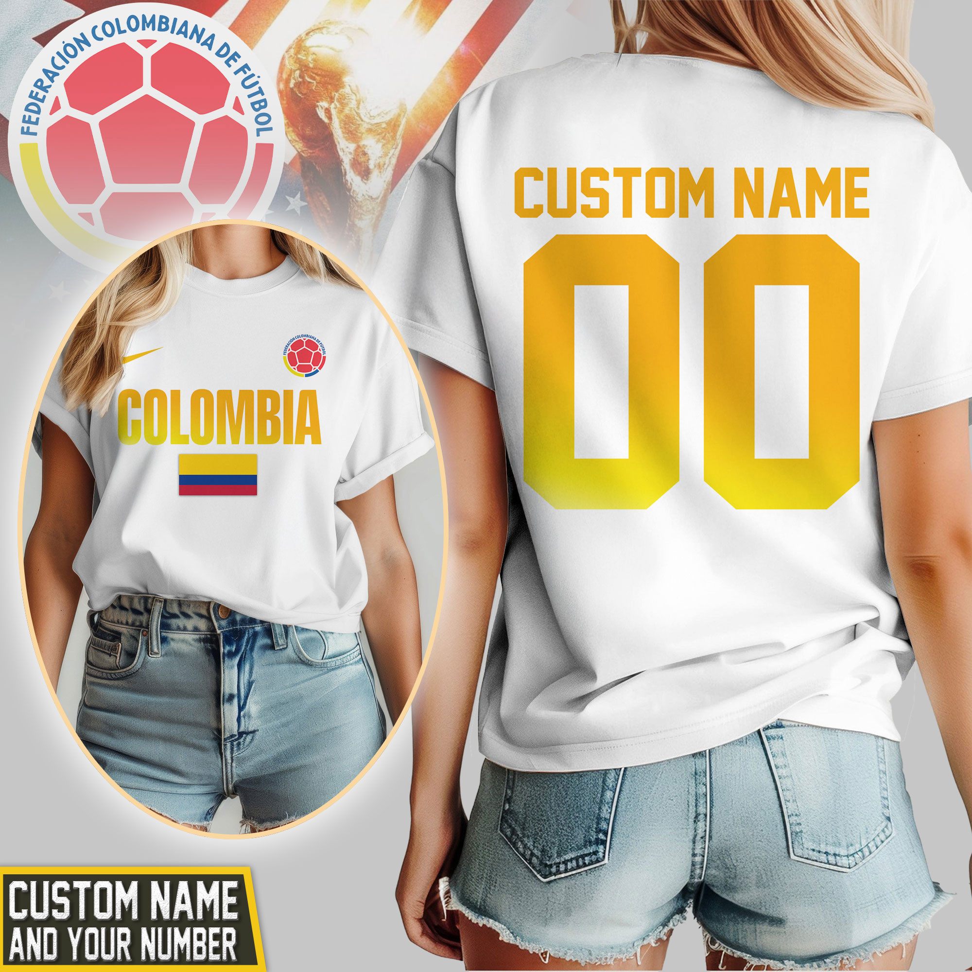 Colombia | Premium World Cup 2026 Global Match 3D Shirt TTH200532 - Image 2