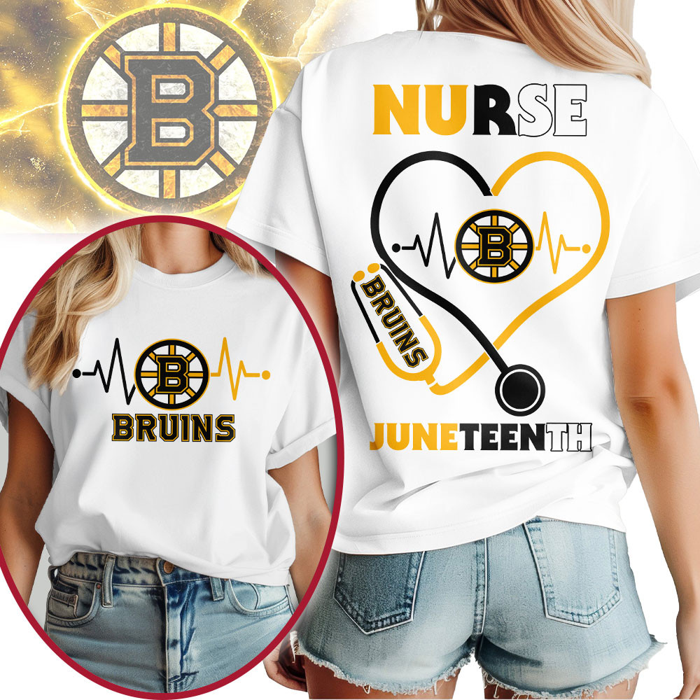 Boston Bruins | Premium NHL Nurse Appreciation Juneteenth 3D Shirt TTH200533 - Image 2
